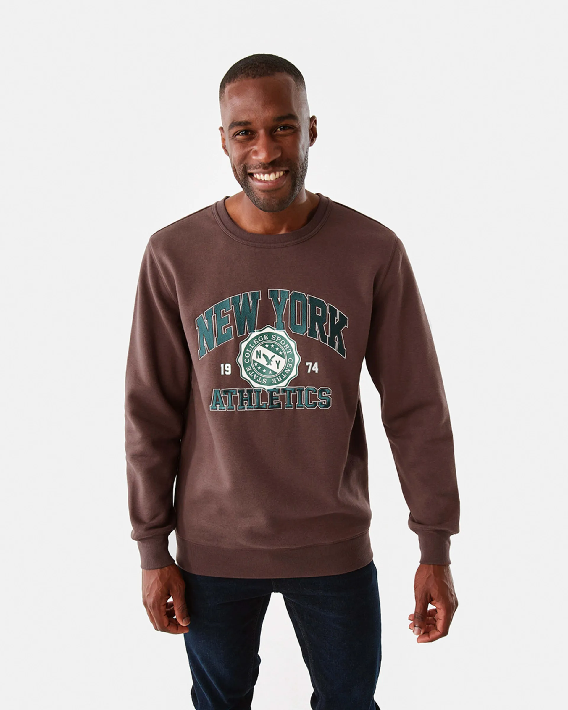 Embroidered Crew Neck Sweatshirt