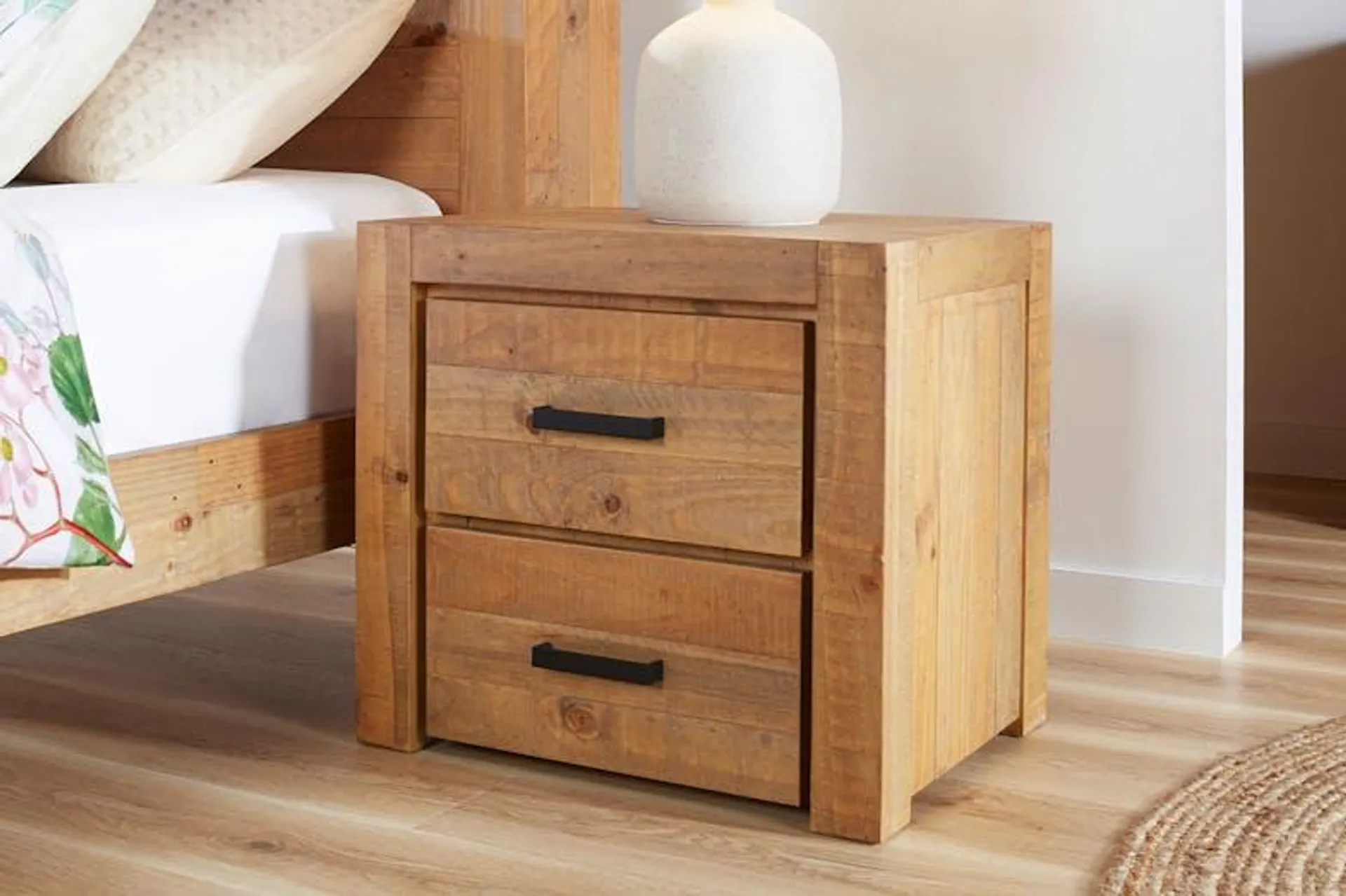 Coolmore 2 Drawer Bedside Table