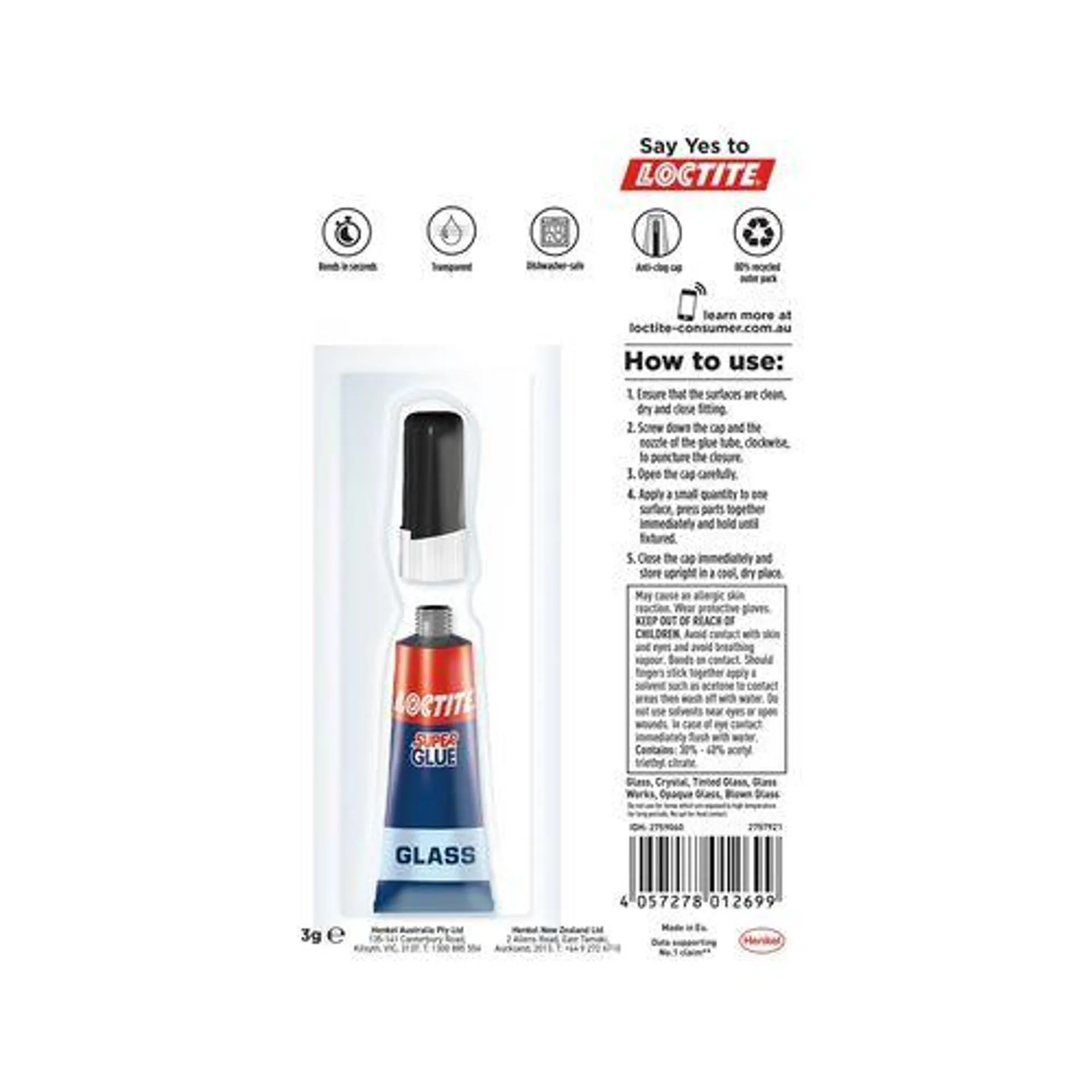 Loctite 3g Glass Super Glue