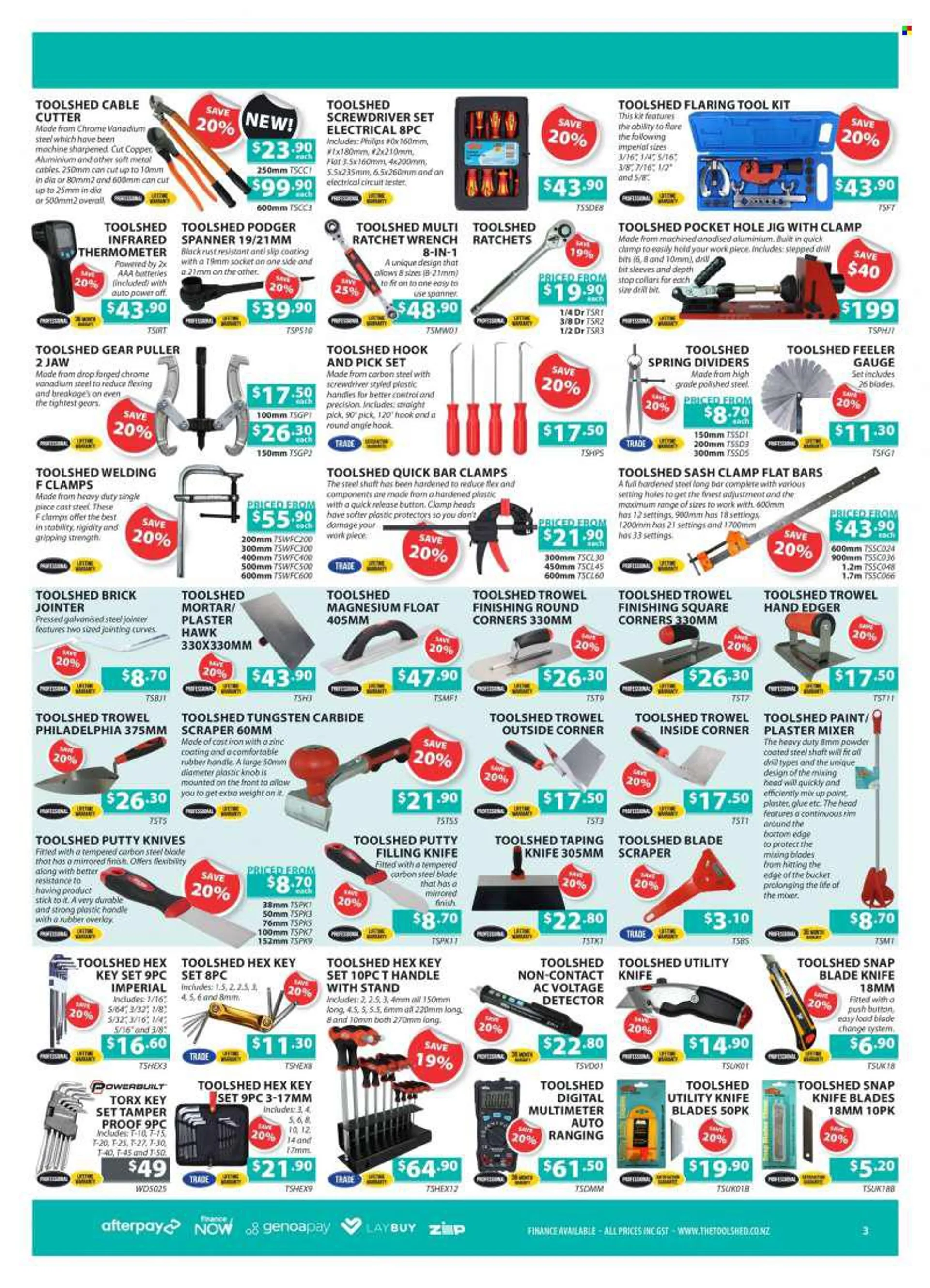 The Tool Shed mailer - 01.07.2022 - 31.07.2022 - Sales products - Philips, digital multimeter, thermometer, screwdriver, spanner, tool set, cutter, screwdriver set, utility knife, jig. Page 3.