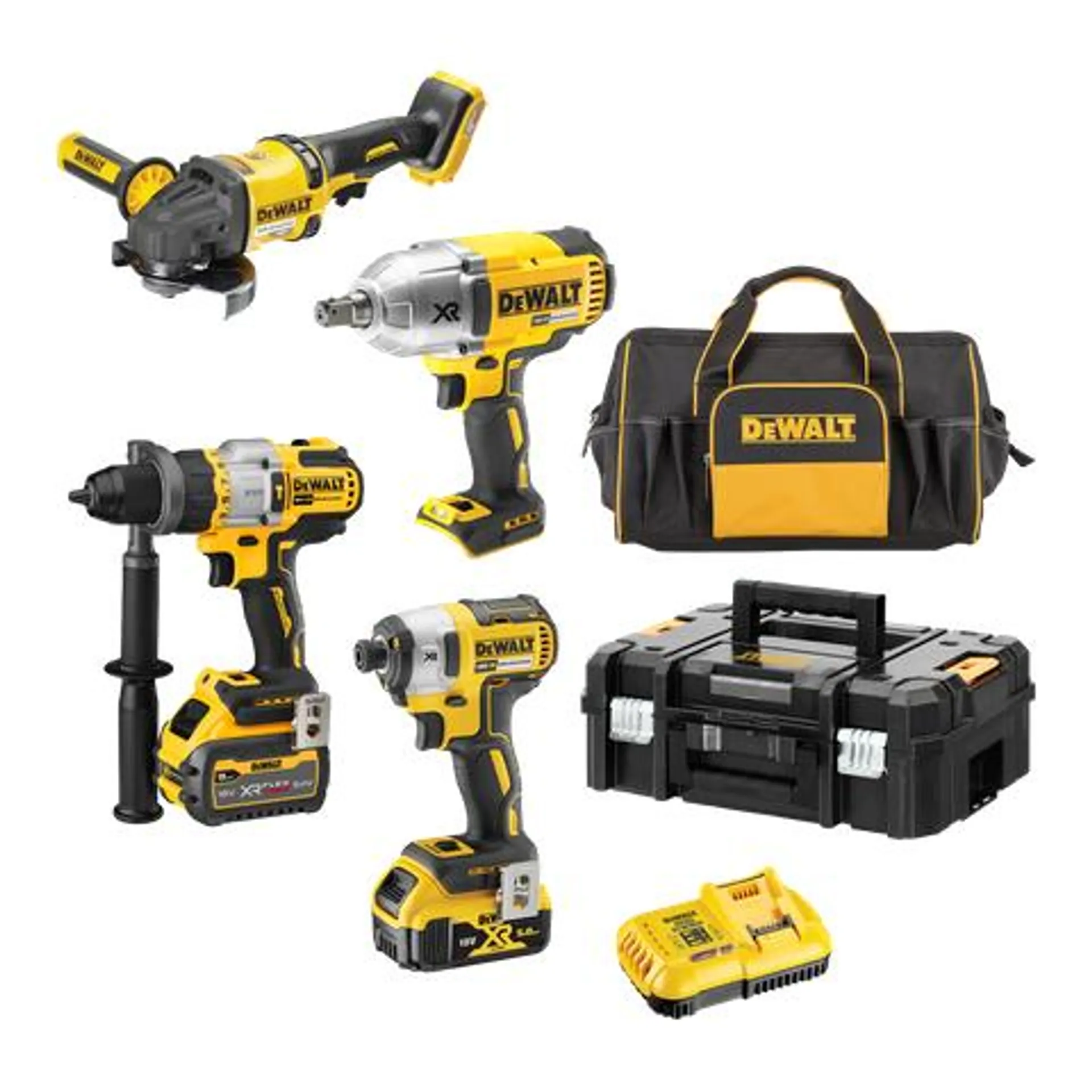 DeWalt Cordless Brushless 4pc Kit 18/54V 5Ah/9Ah