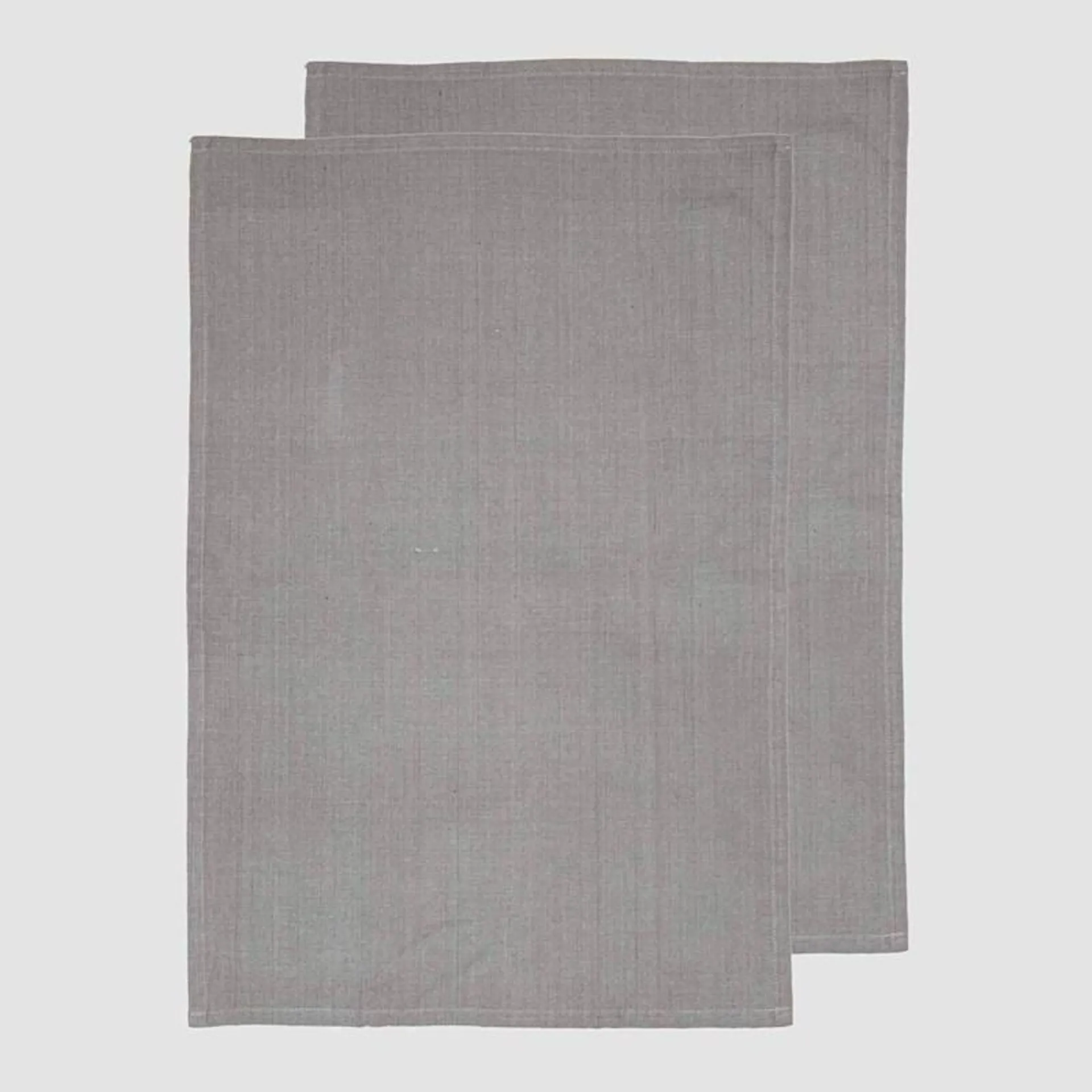 Just Home Wells Kitchen Towel Grey PK2