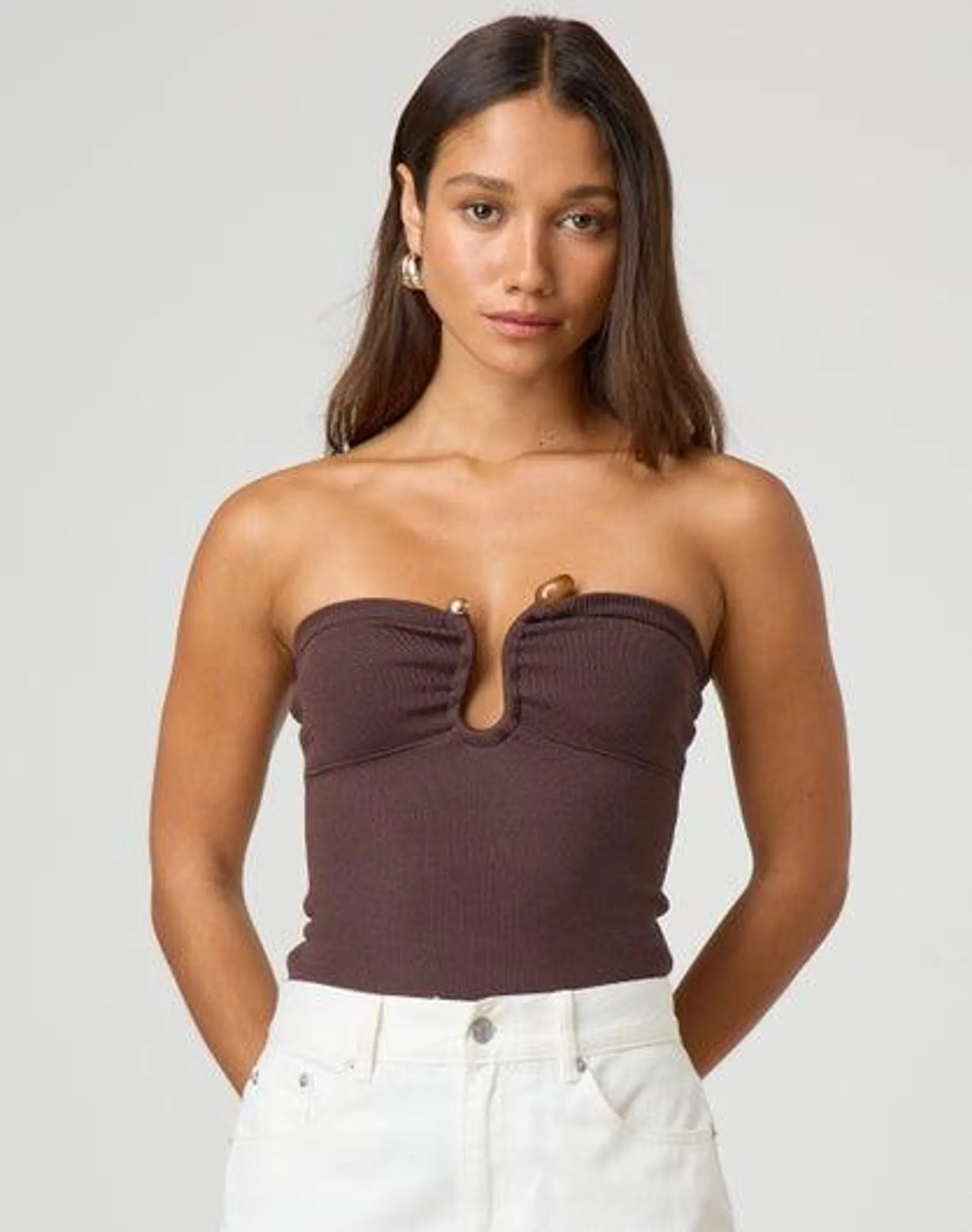 Strapless Knit Top