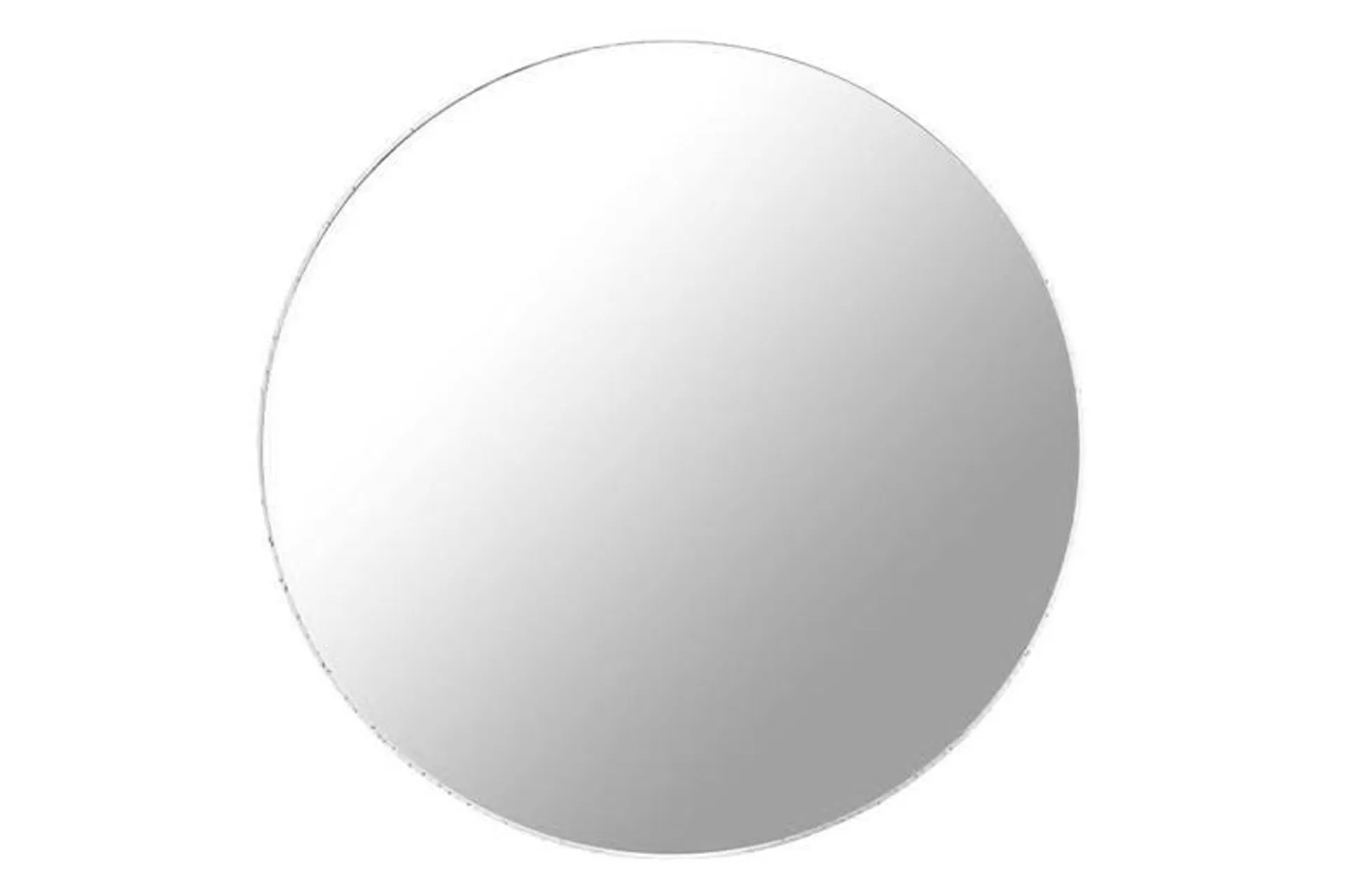 90cm Round Metal Frame Non-Bevelled Mirror - Matt White