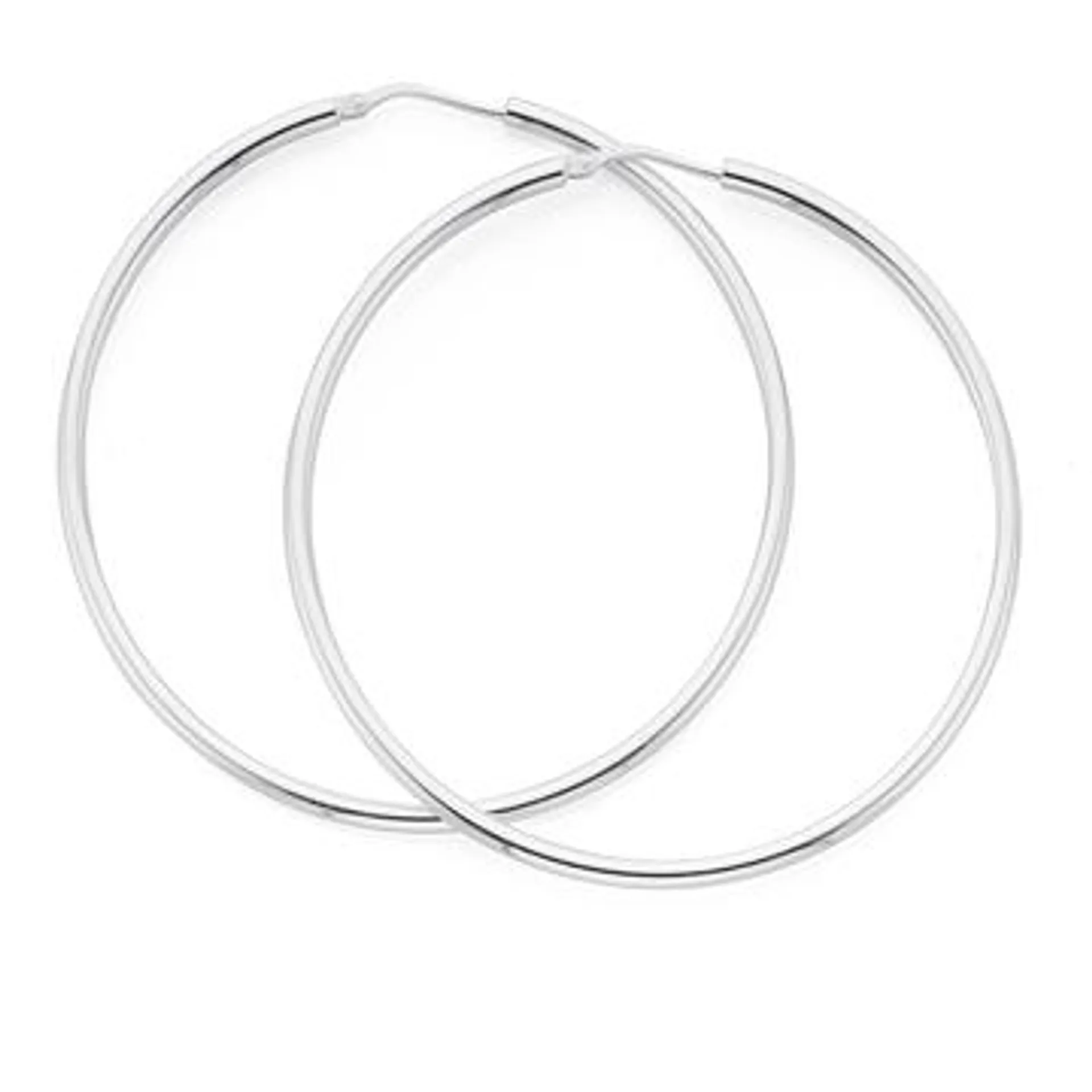 Silver 50mm Gypsy Hoop Earrings