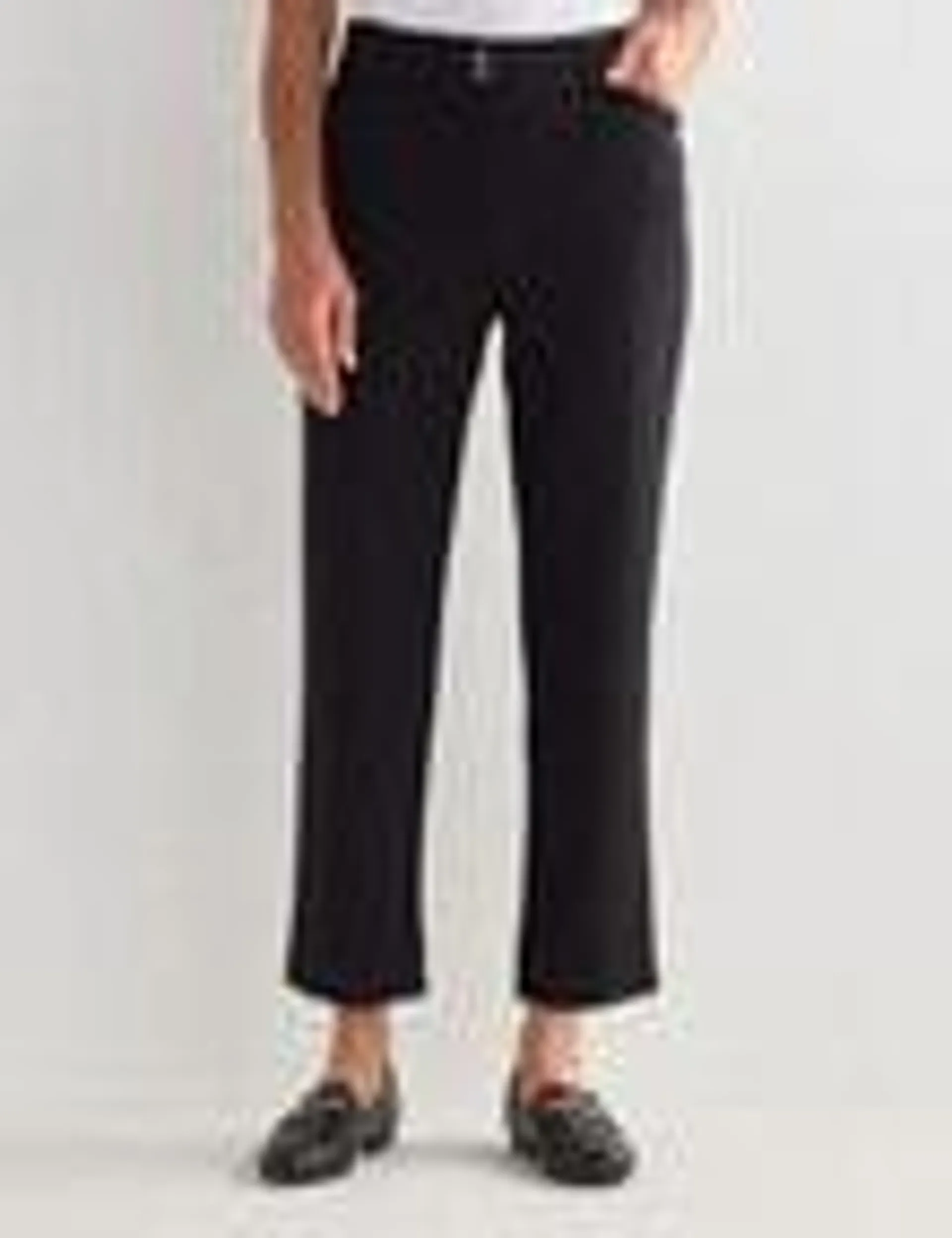 Ella J Ponte 7/8th Shorter Length Trouser, Black