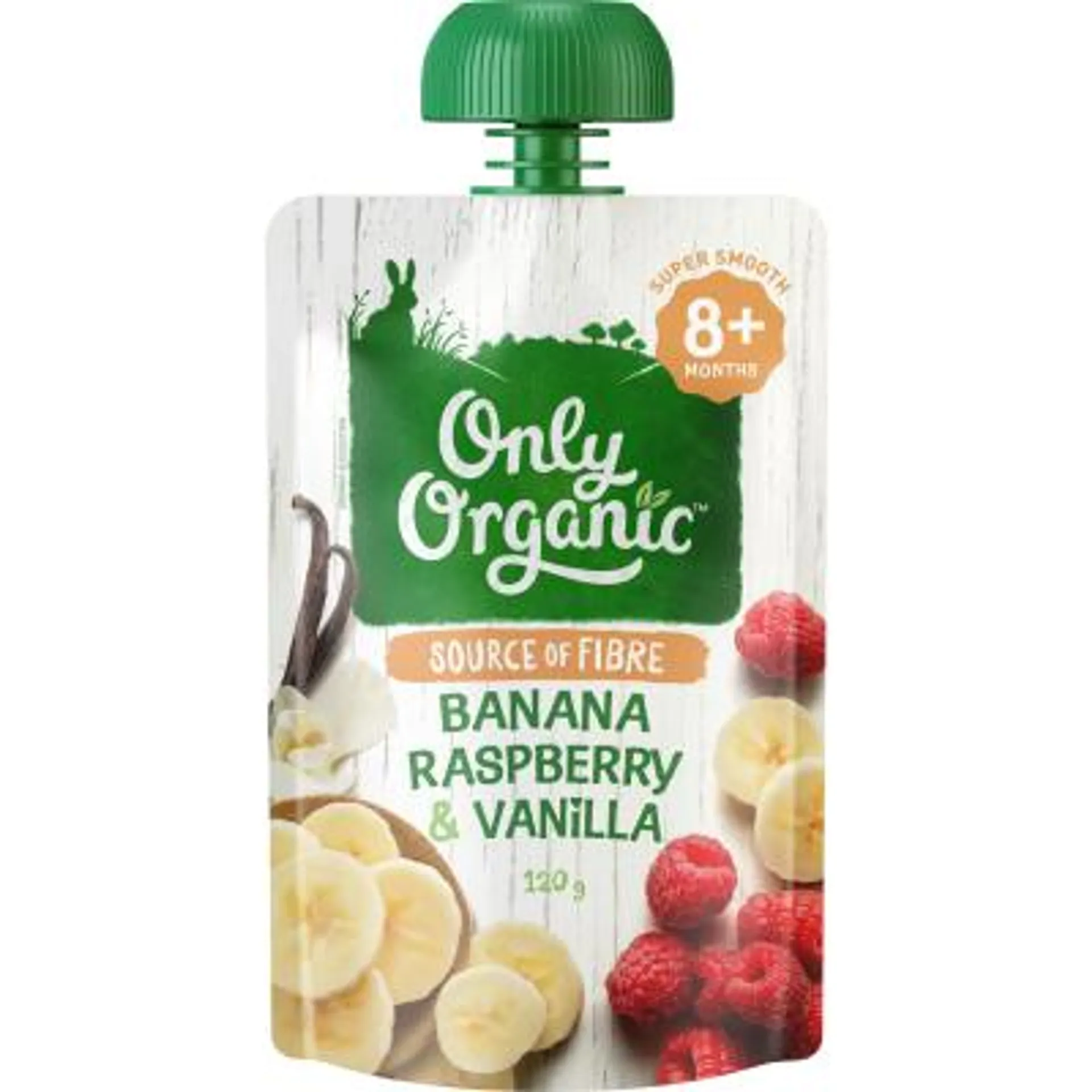 Only Organic Banana Raspberry & Vanilla 8+ Months