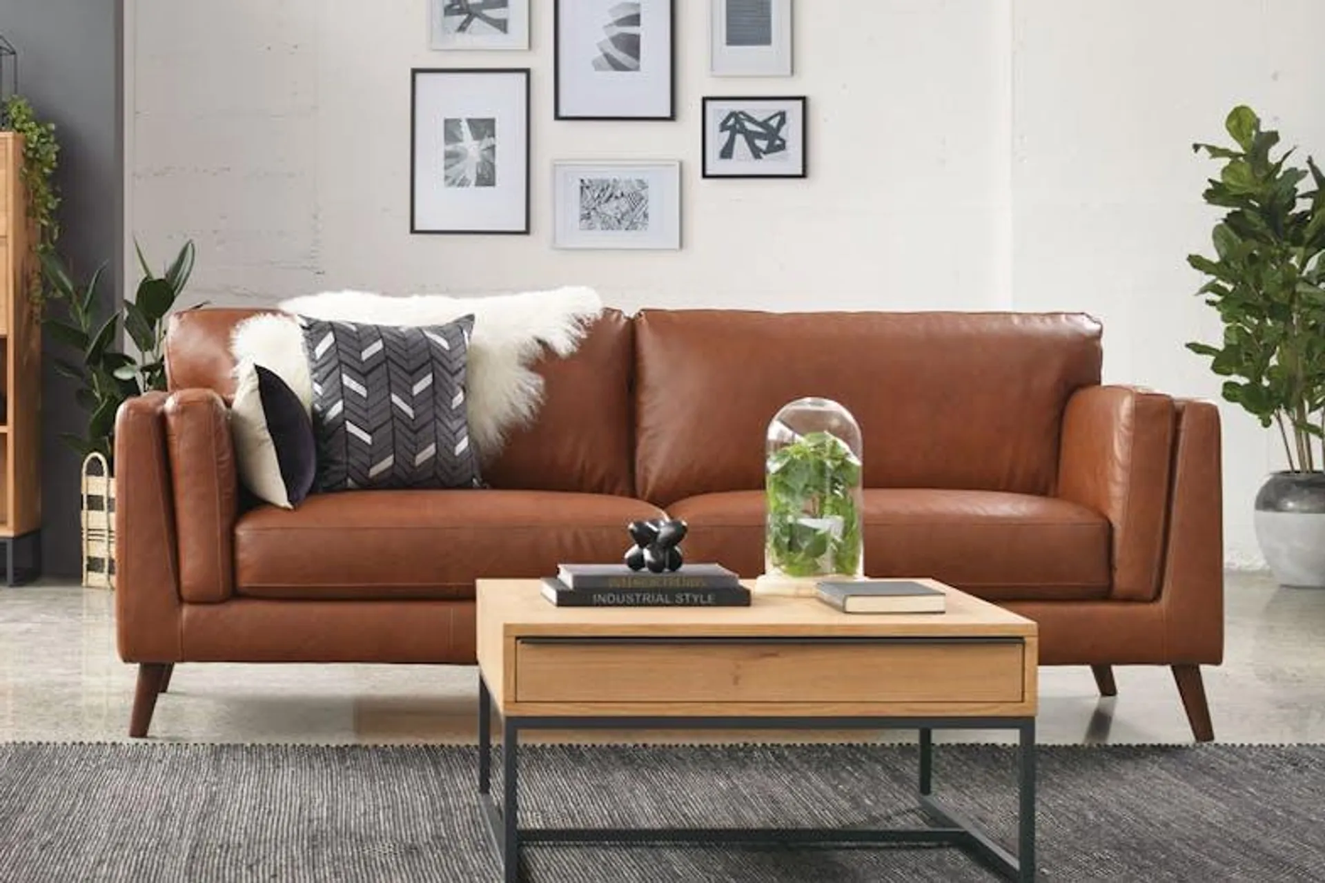 Maia 3 Seater Leather Sofa