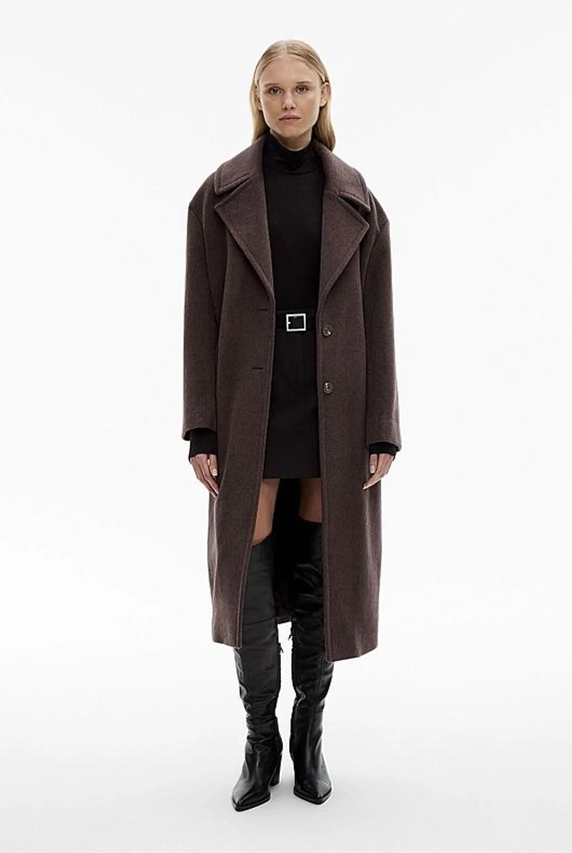 Wool Cashmere Lapel Coat