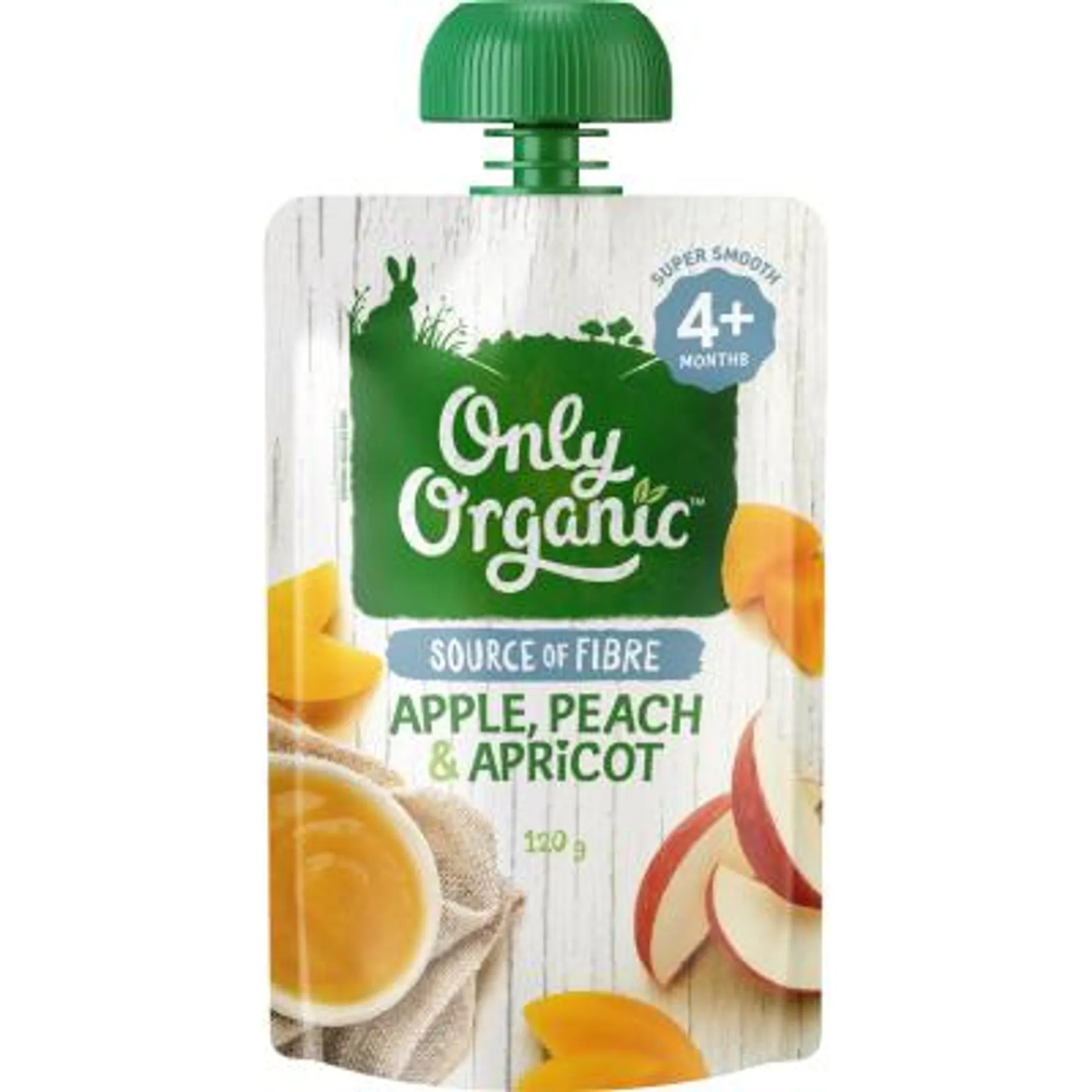 Only Organic Apple Peach & Apricot 4+ Months