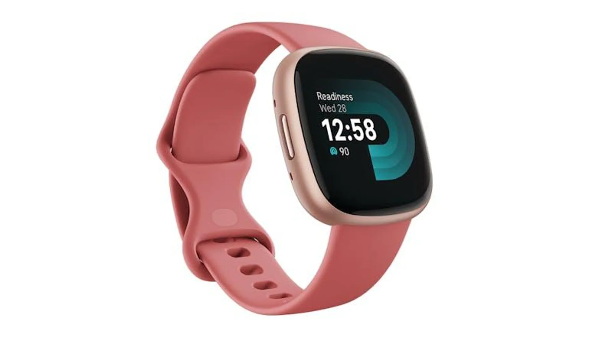 Fitbit Versa 4 Smartwatch - Copper Rose Aluminium Case with Pink Sand Band (GPS, Bluetooth)