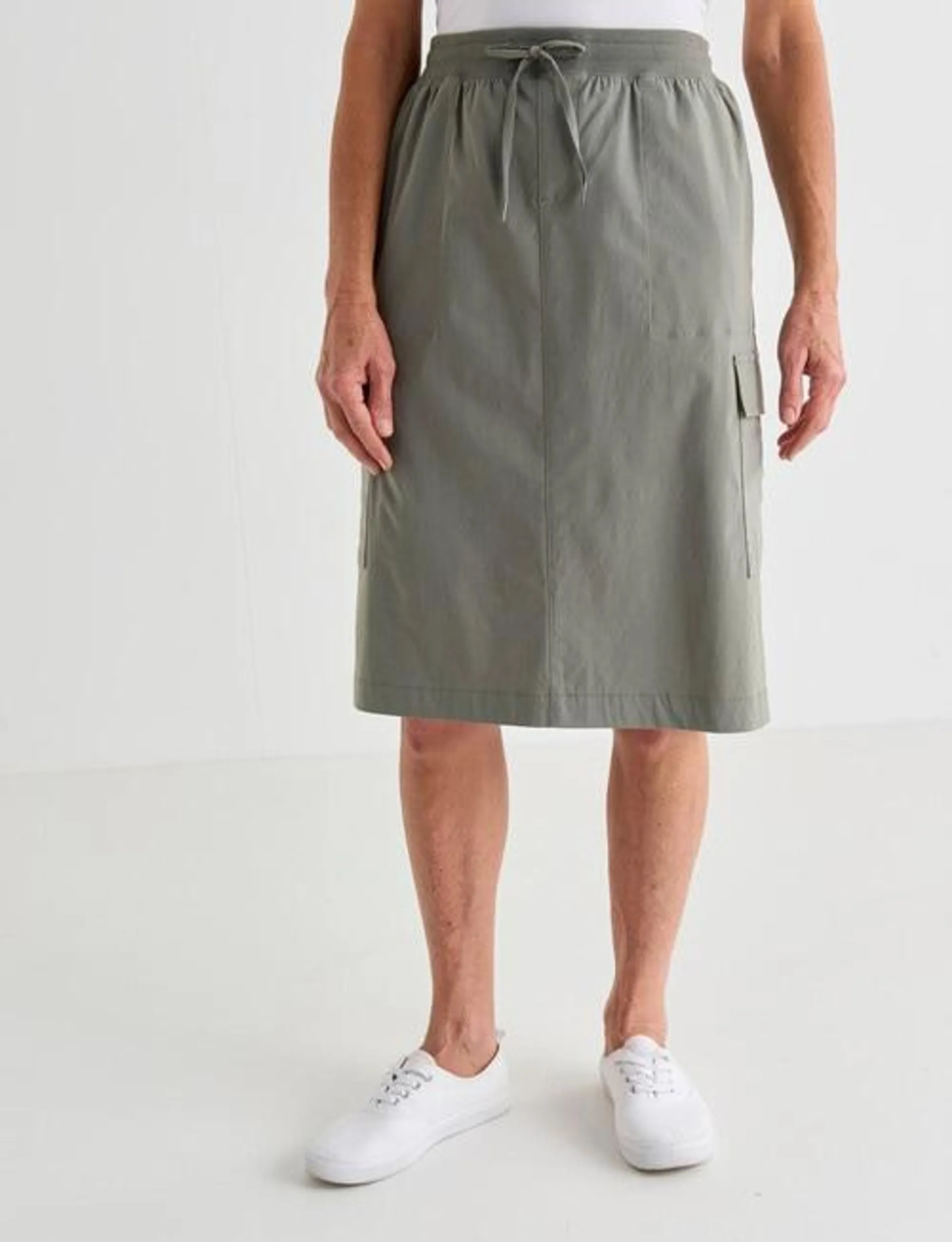 Ella J Cargo Skirt, Sage