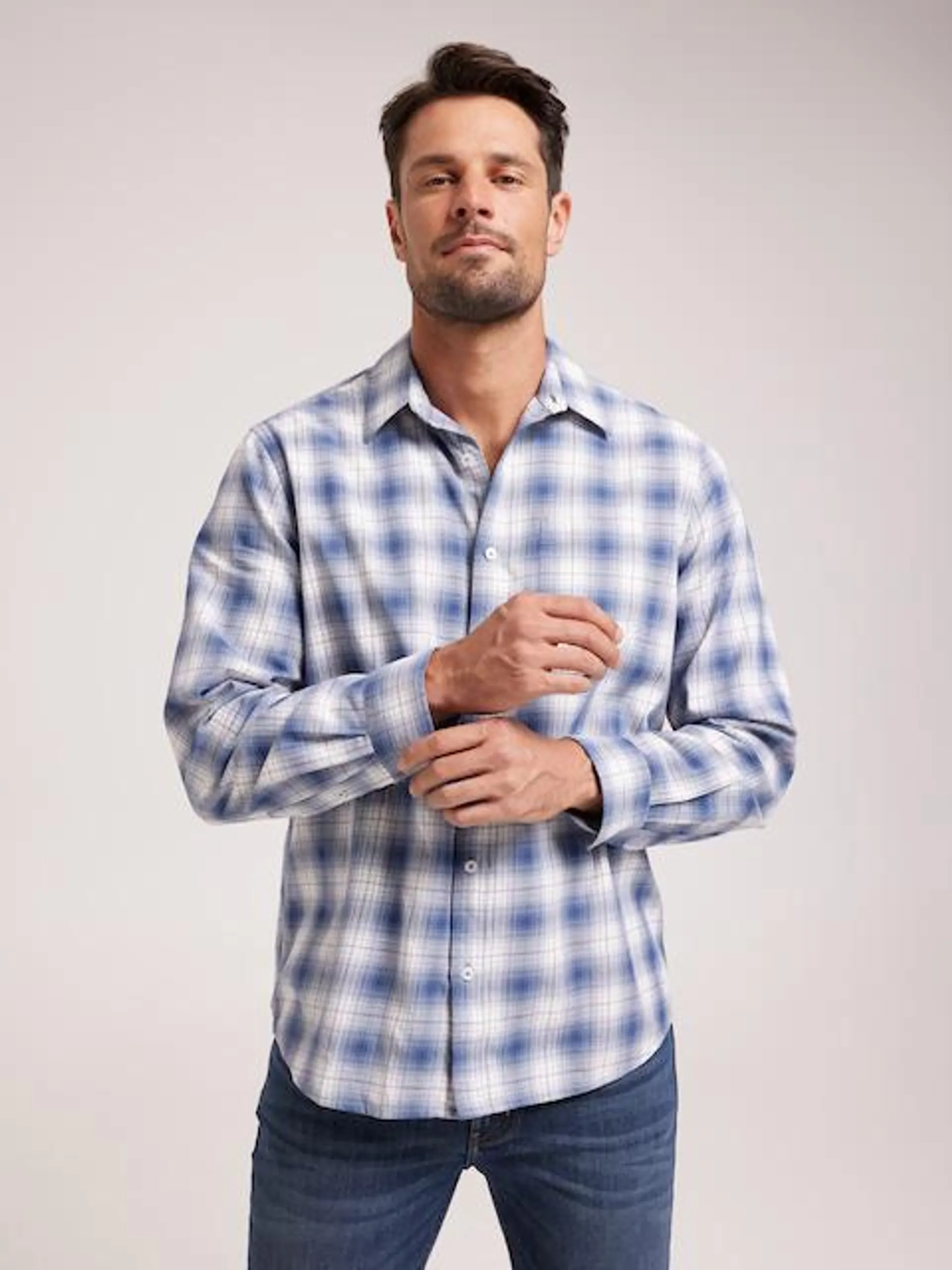 Just Jeans Long Sleeve Twill Check Shirt