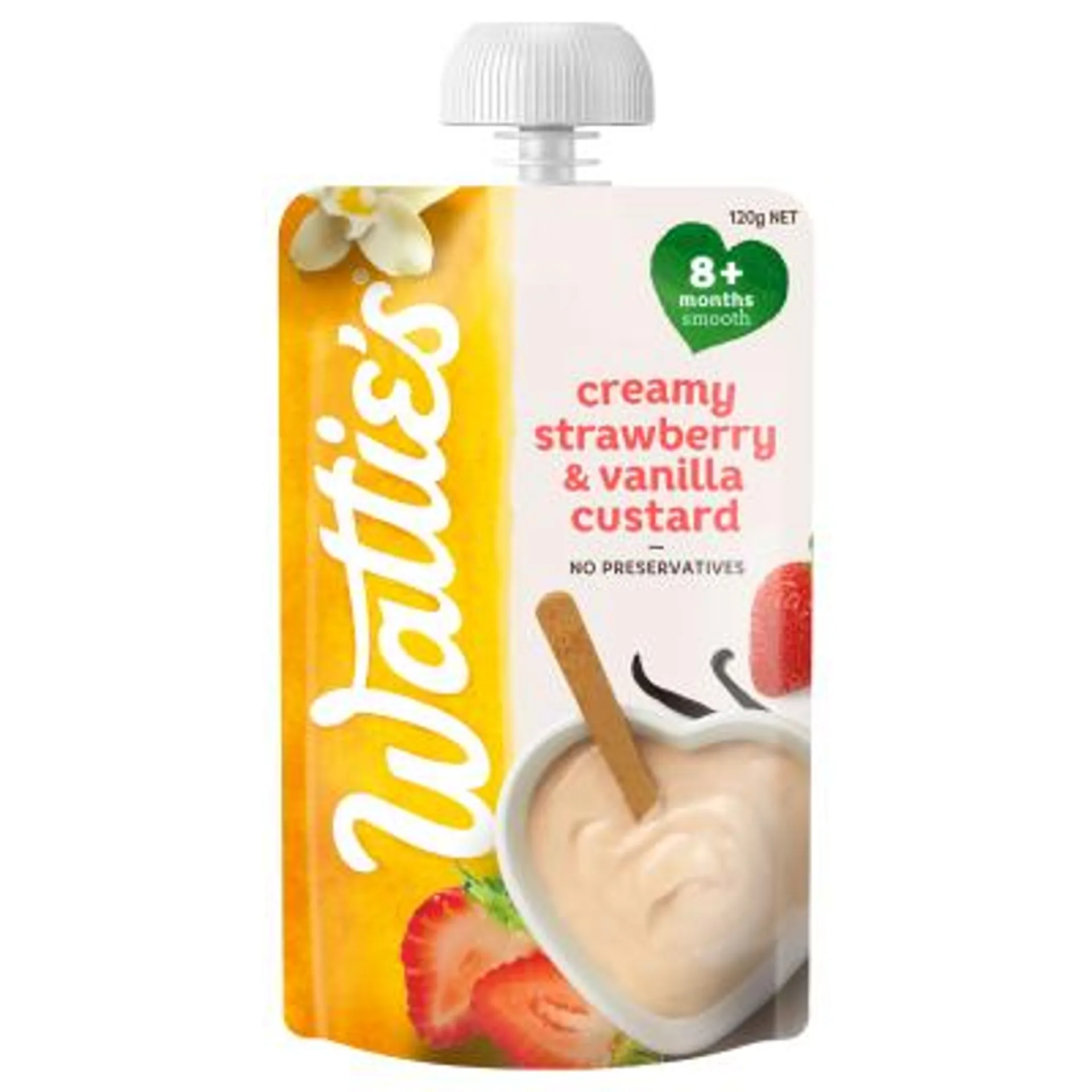 Wattie's For Baby Creamy Strawberry & Vanilla Custard 8+ Months Smooth