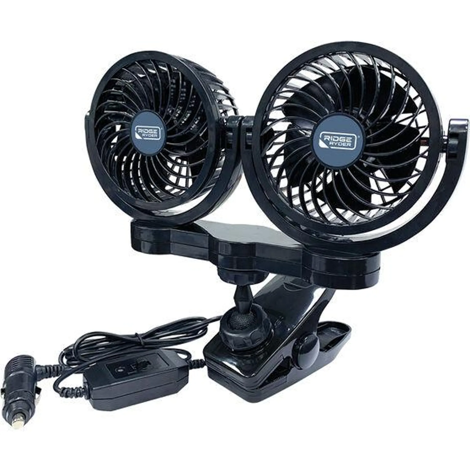 Ridge Ryder Twin Head Fan 12V