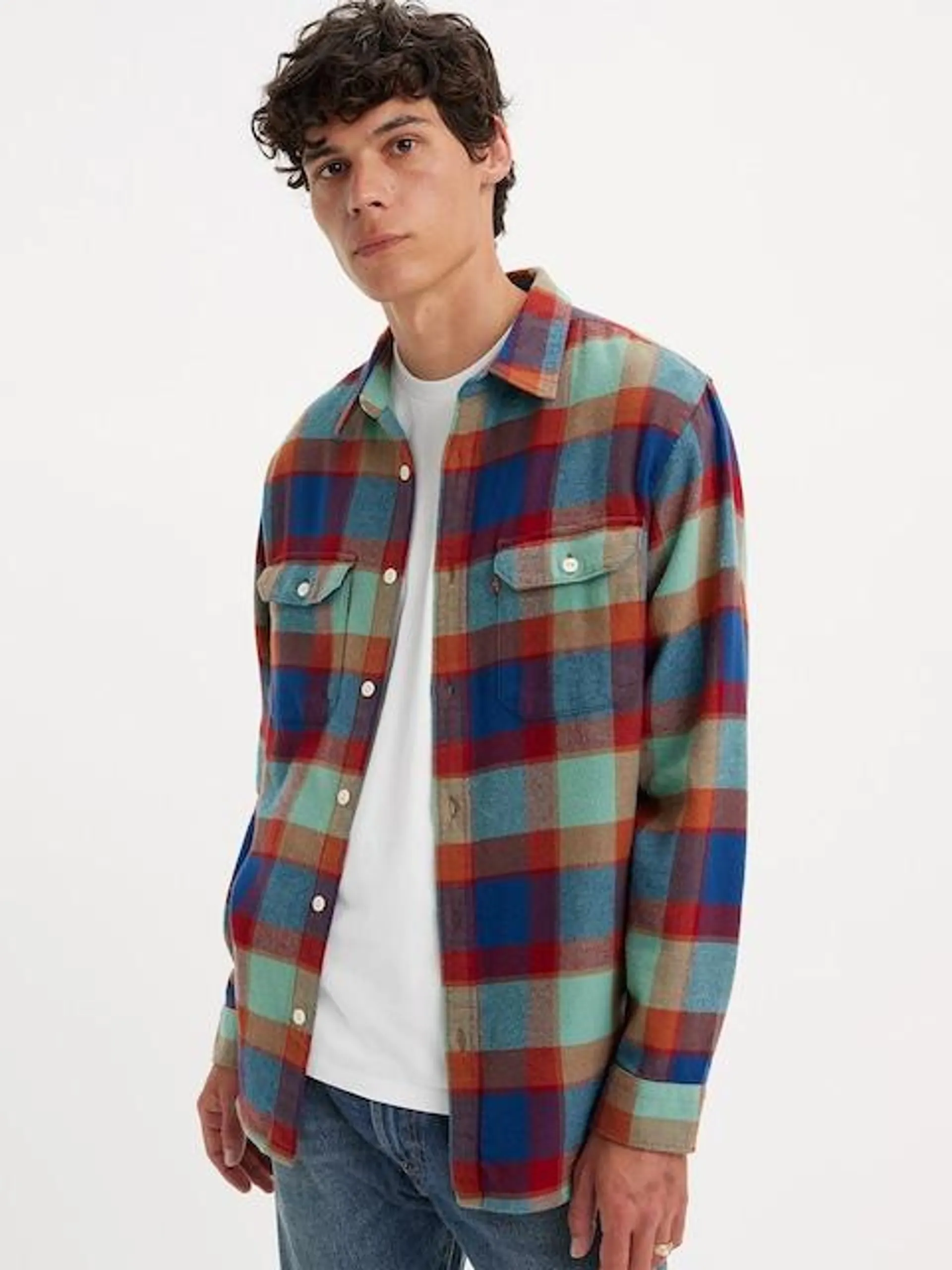 Levi's Jackson Worker Flannel Shirt In Sun Dried Tomato