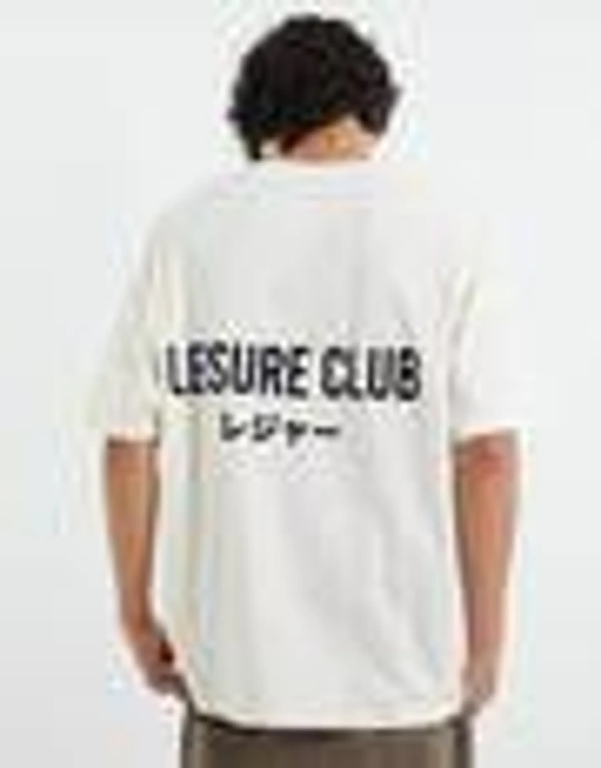 Leisure Club Box Fit T Shirt in White