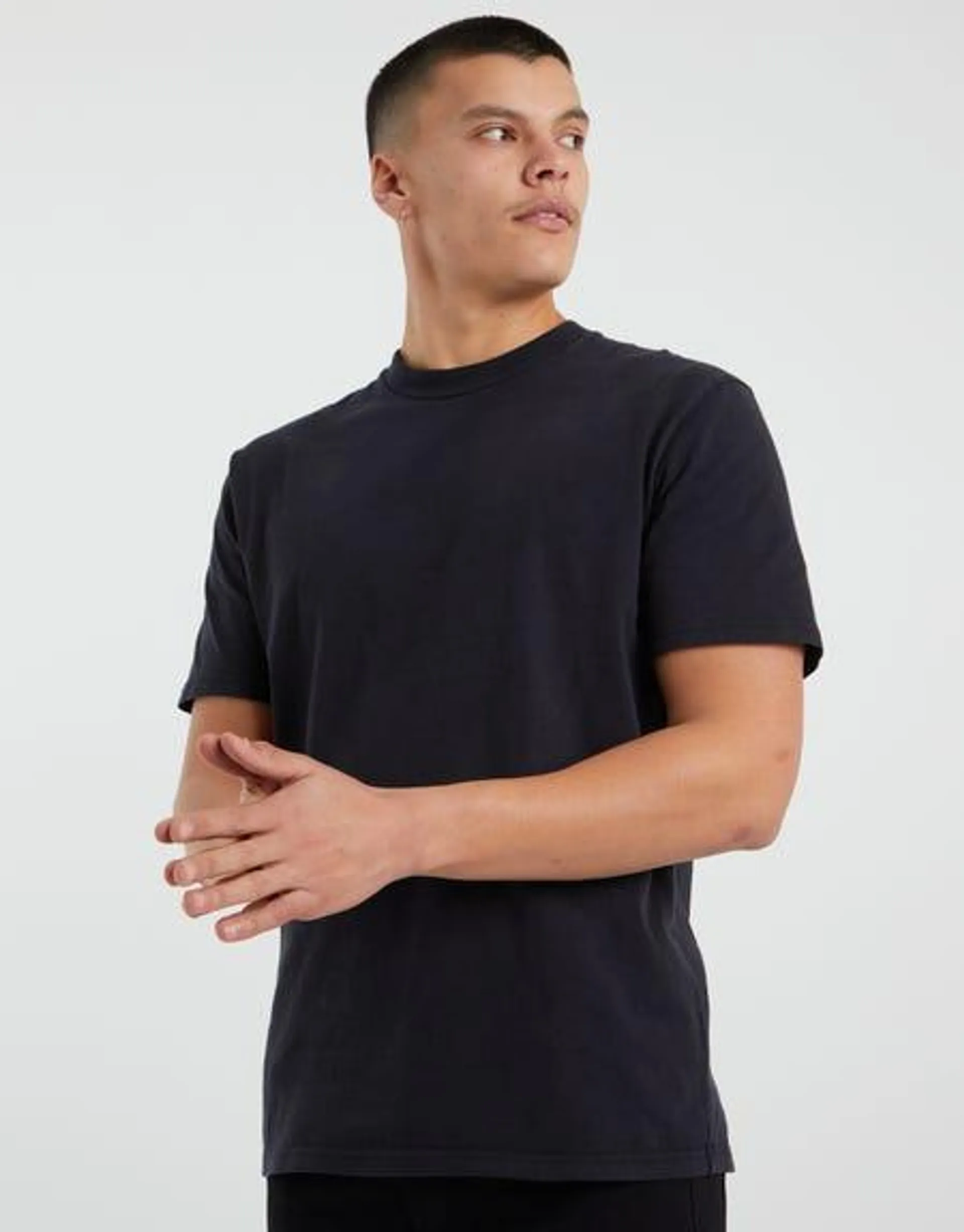 Plain Heavyweight T Shirt in Black
