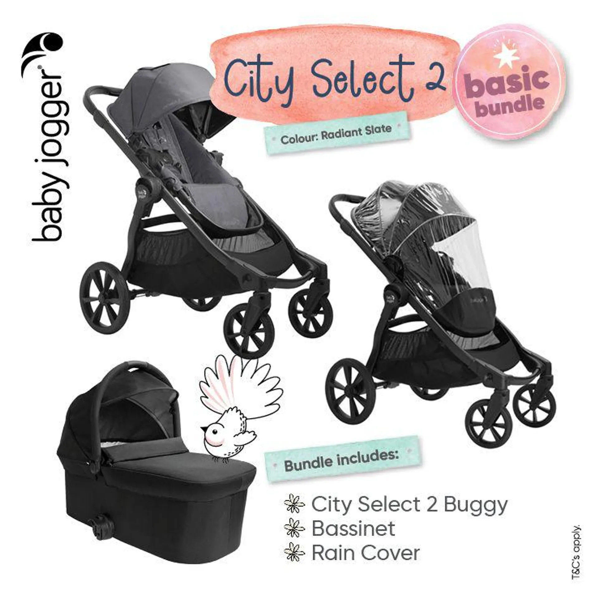 Baby Jogger City Select 2 Second Seat – Radiant Slate
