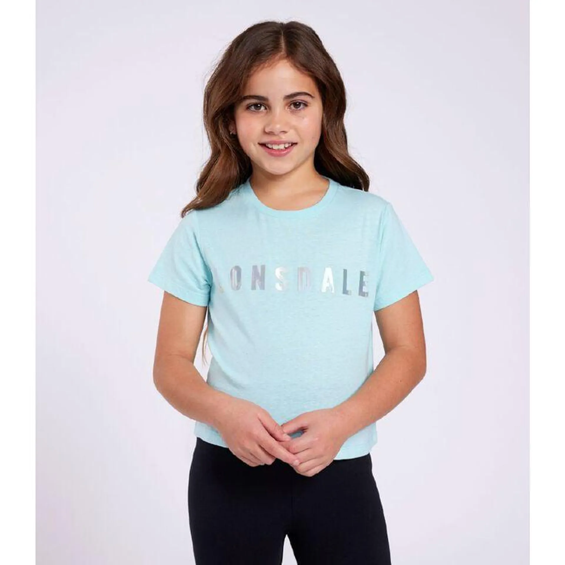 Lonsdale Girls' Abigail Holographic Boxy Tee