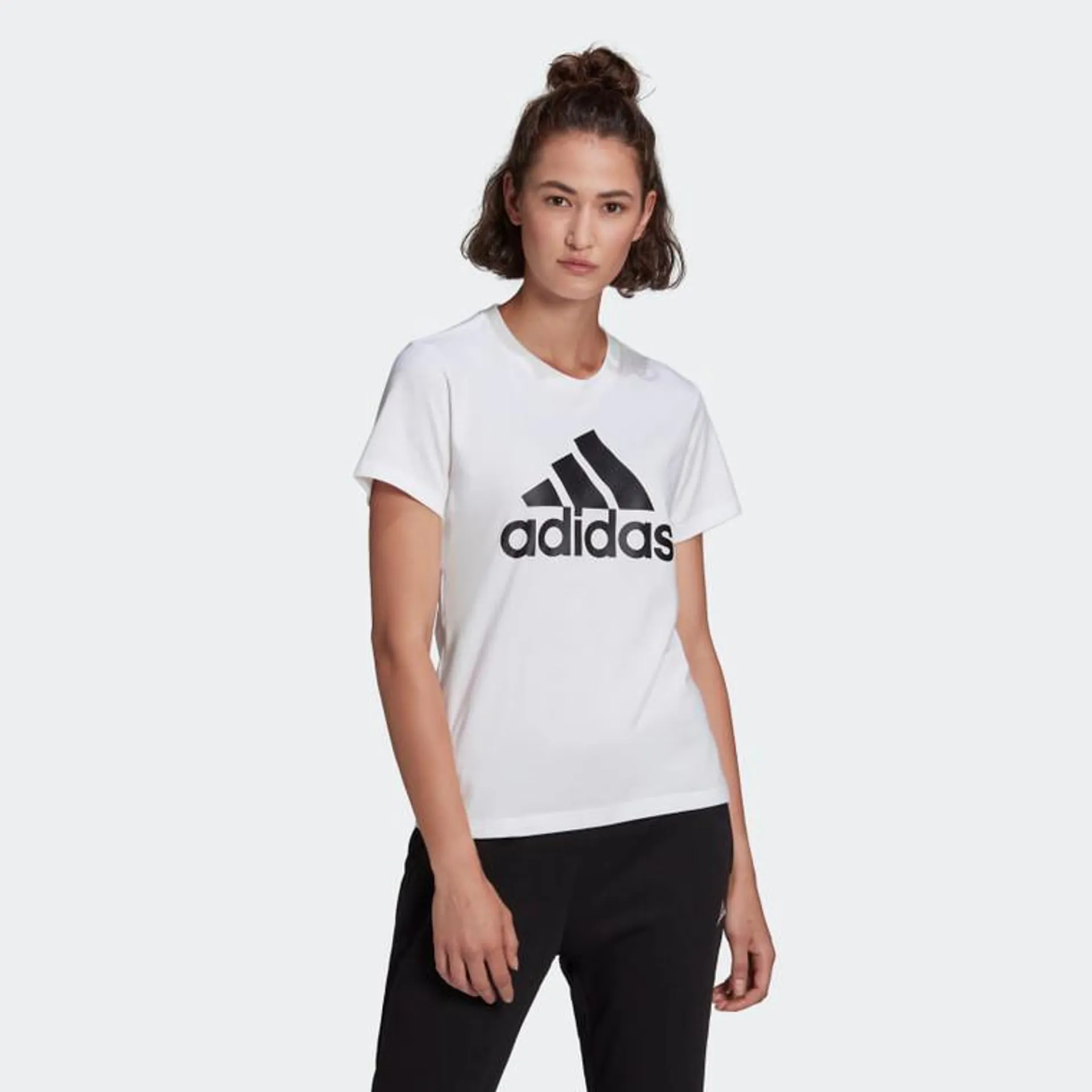 Adidas Womens Essential Big Logo Tee White/Black