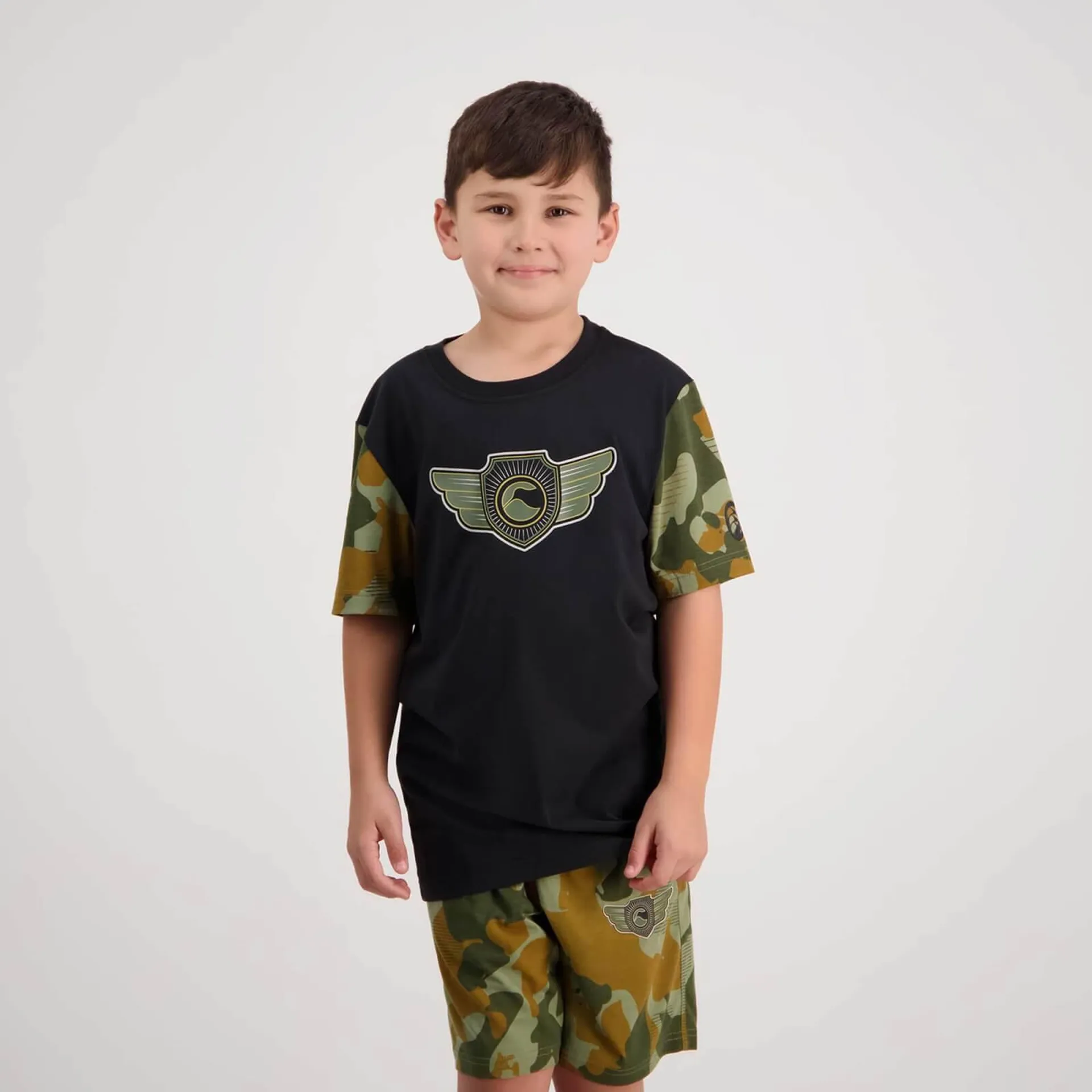 Kids Forcece Crest T-Shirt Jet Black