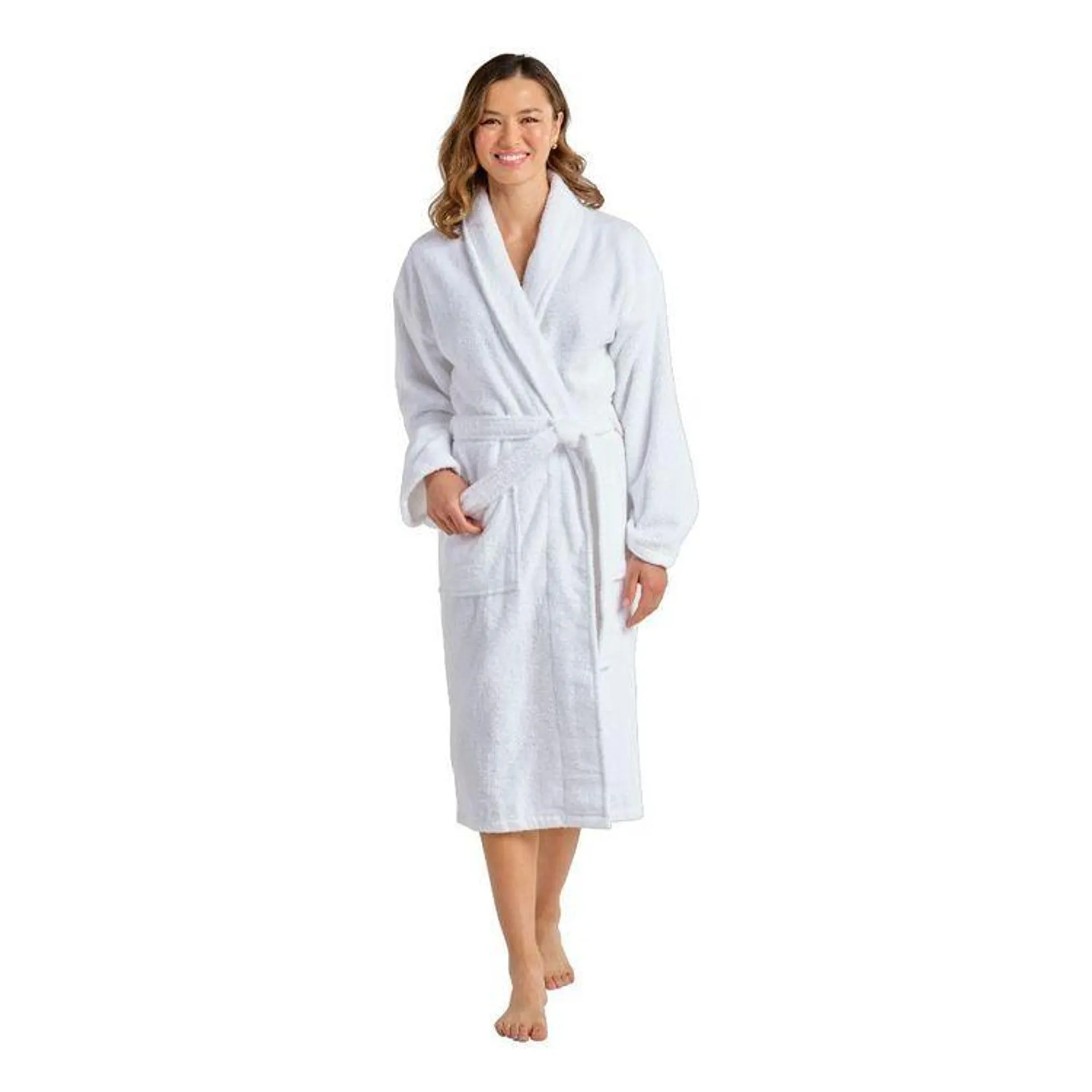 KOO Solace Terry Towelling Bathrobe White