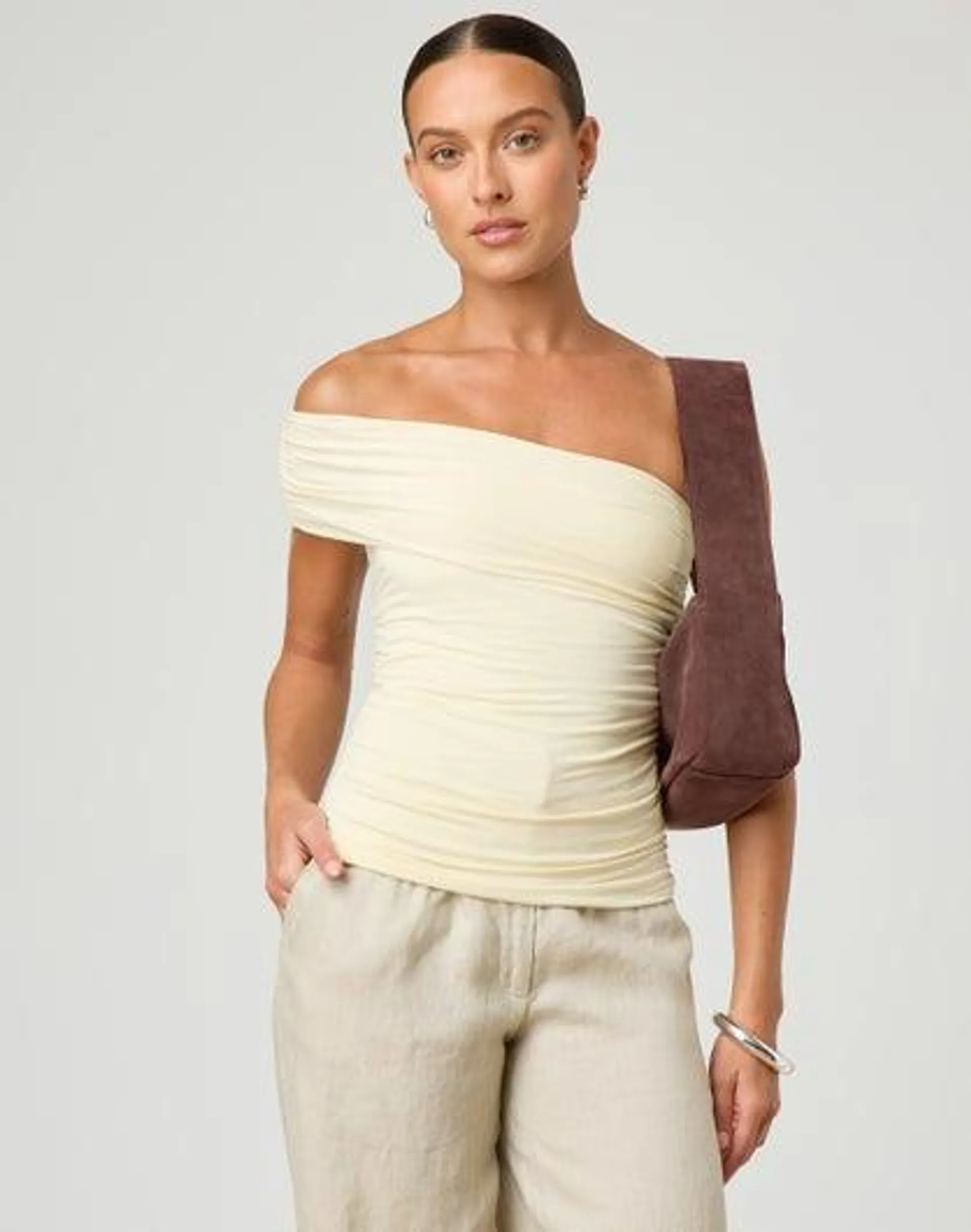 Asymmetrical Off Shoulder Top