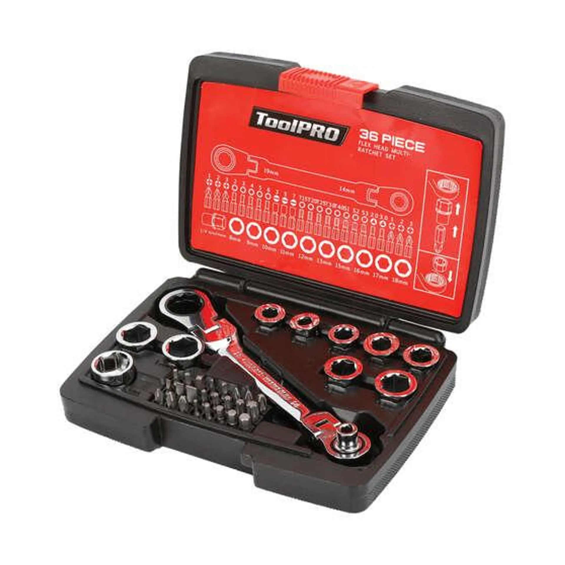 ToolPRO 36 Piece Flex Head Multi-Ratchet Set