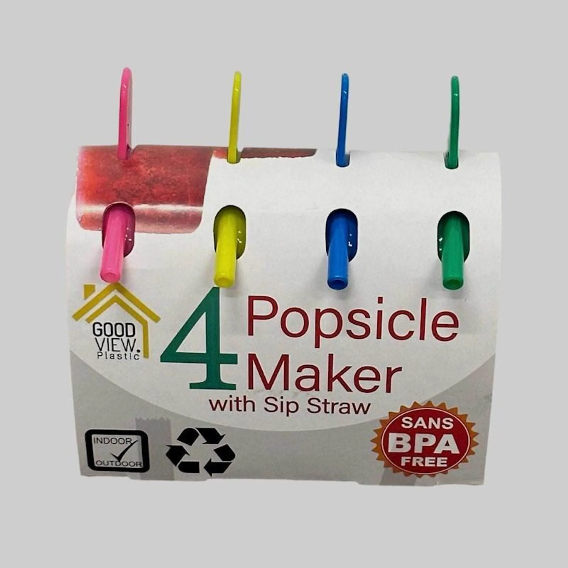 Popsicle Maker With Straws 4pce