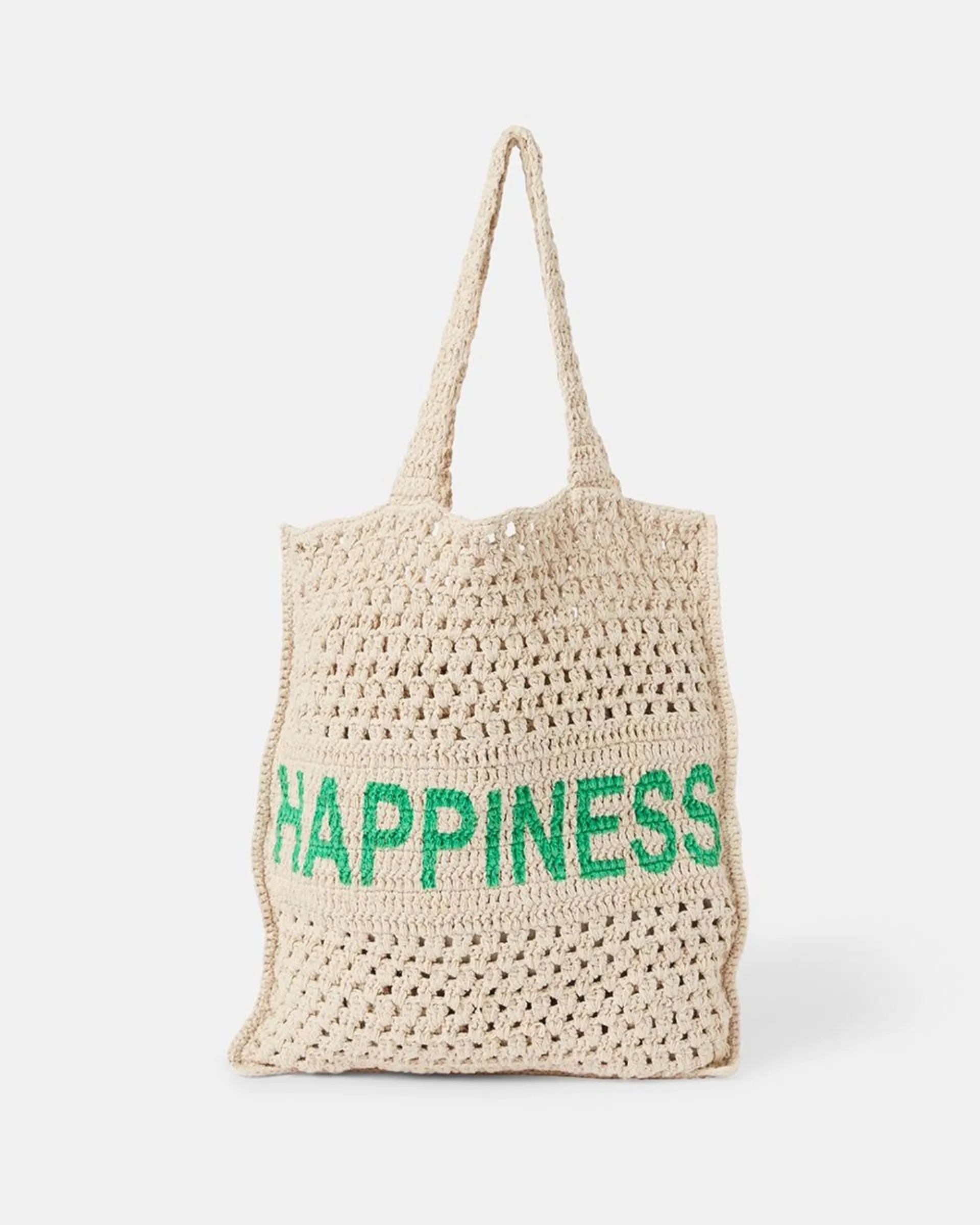 Macrame Slogan Tote Bag