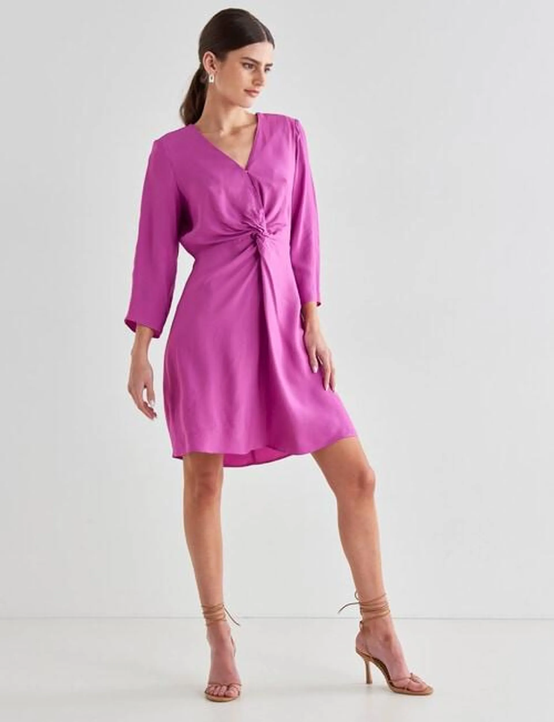 State of play Imari Knot Mini Dress, Iris