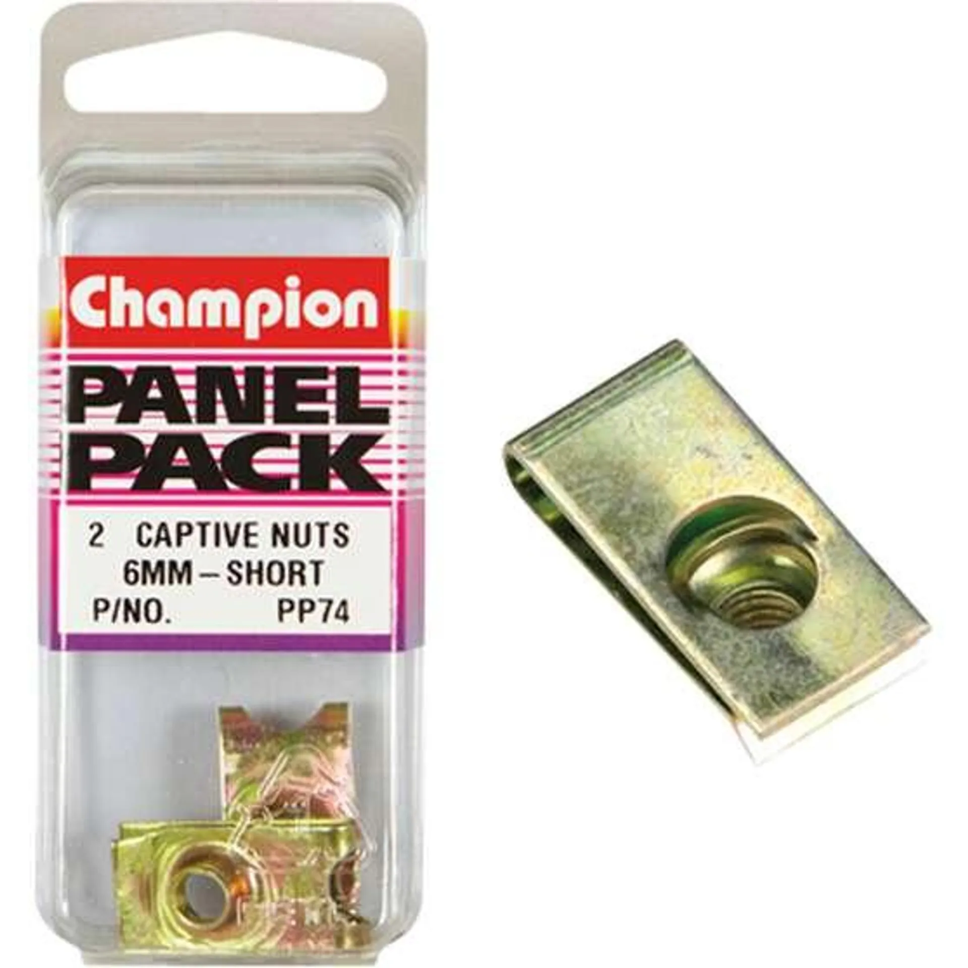 Champion Short Captive Nuts - 6mm, PP74