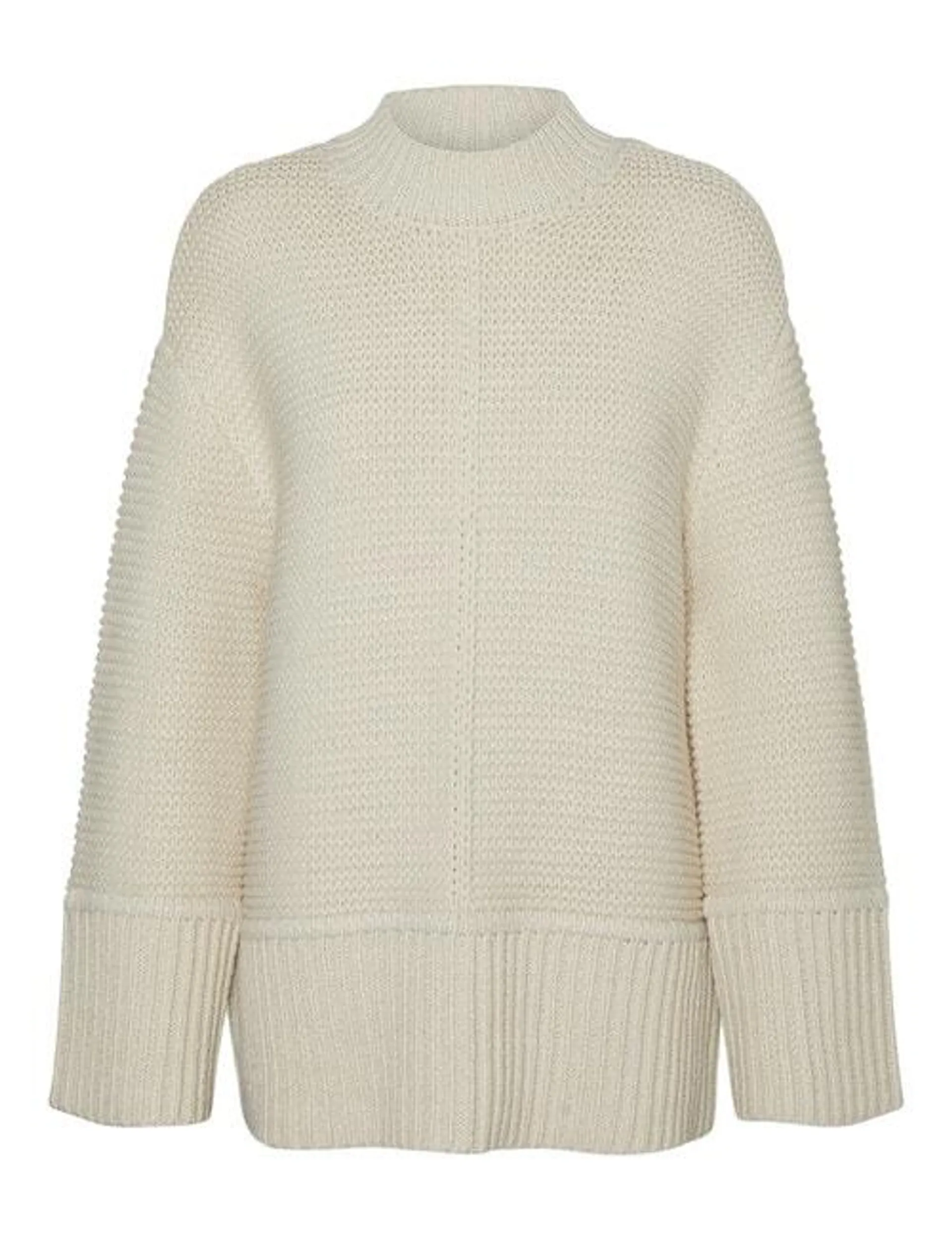 Vero Moda Miranda Long Sleeve High Neck Pullover, Birch