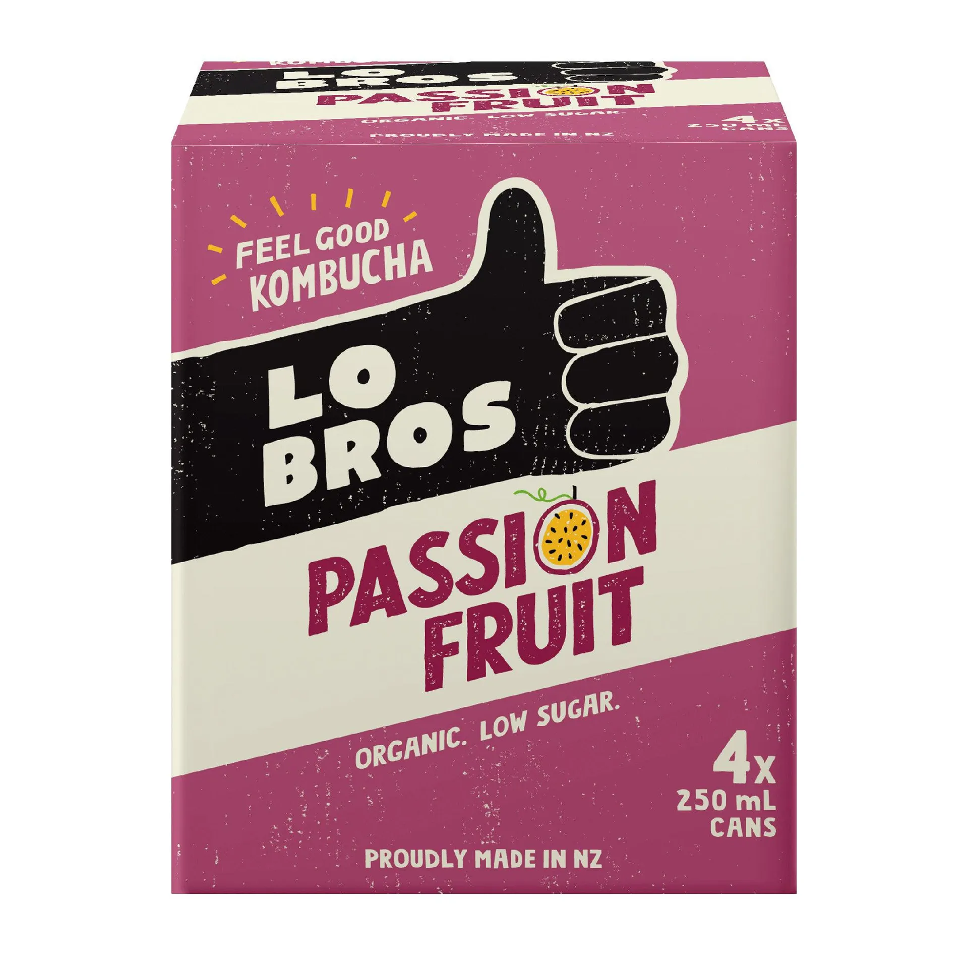 Lo Bros Kombucha Passionfruit 250ml 4pk