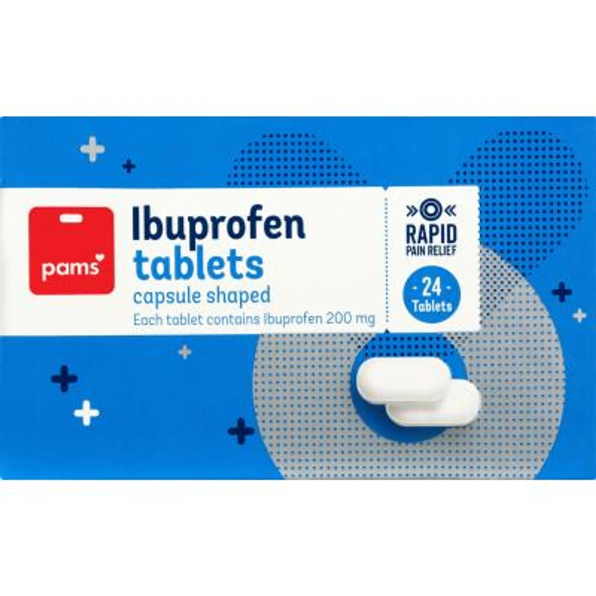 Pams Ibuprofen Capsule Shaped Tablets