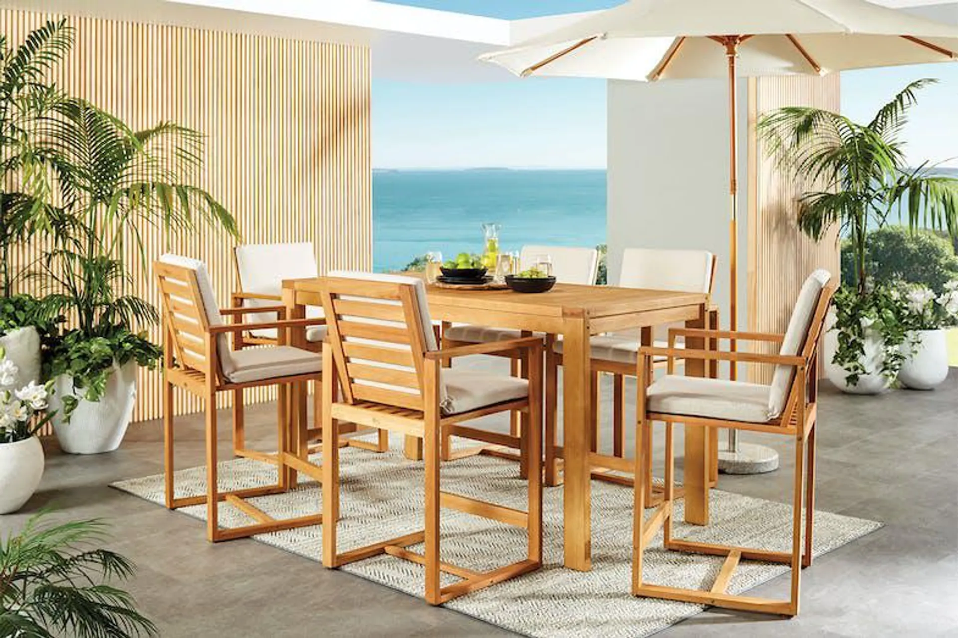 Hudson 7 Piece Outdoor Bar Setting