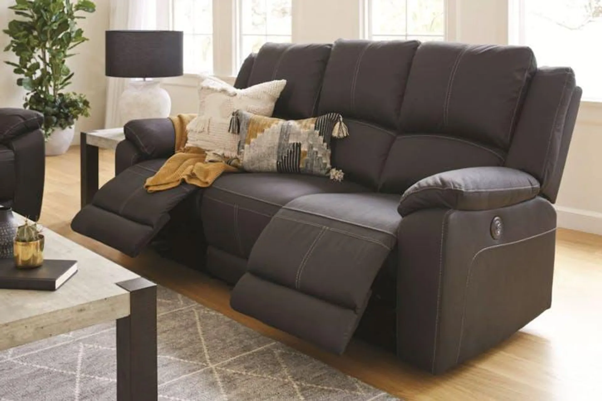 Gaucho 3 Seater Powered Fabric Recliner Sofa