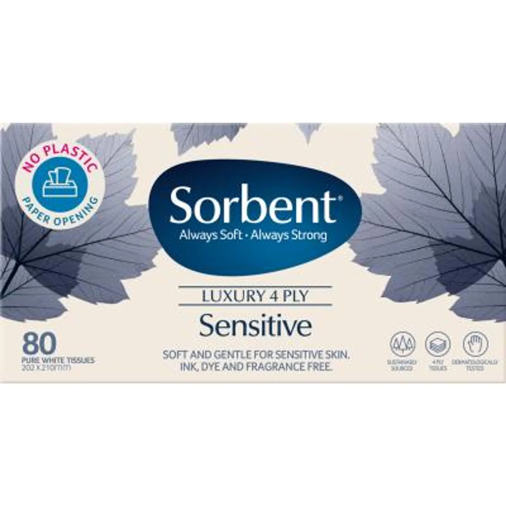 Sorbent Luxury Sensitive 4 Ply Facial Tissues