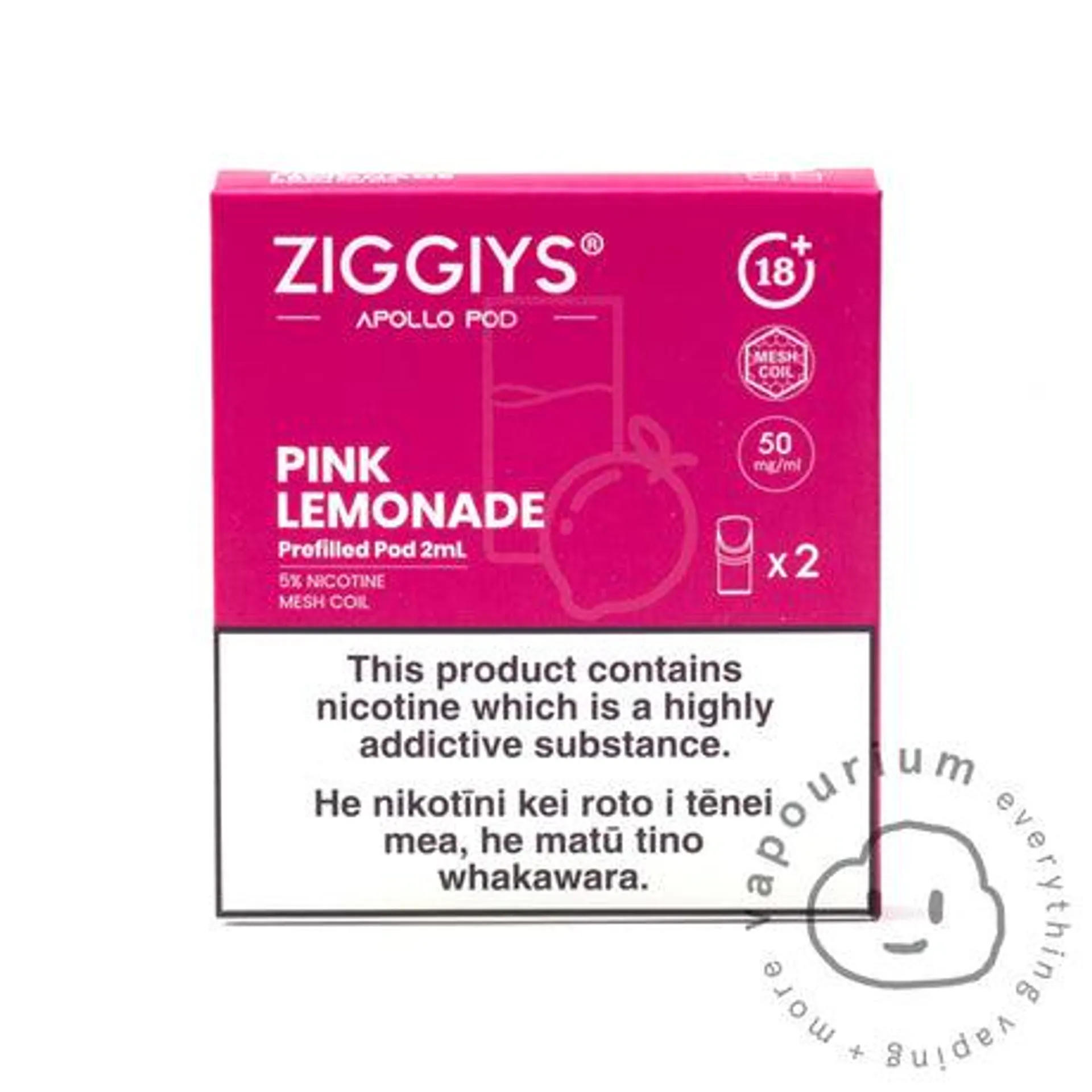 Ziggiys Apollo Prefilled Replacement Pods - 2 Pack - Pink Lemonade