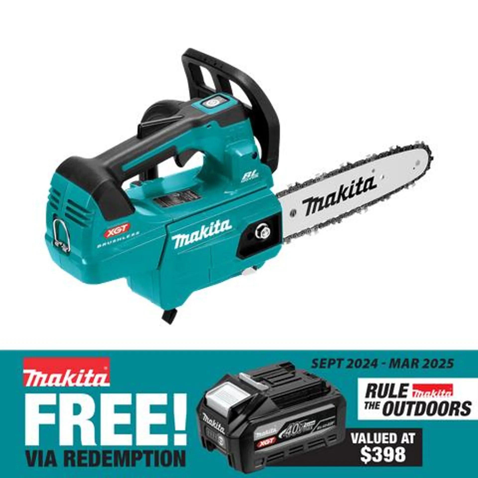 Makita XGT Cordless Chainsaw Brushless Top Handle 250mm 40V - Bare Tool