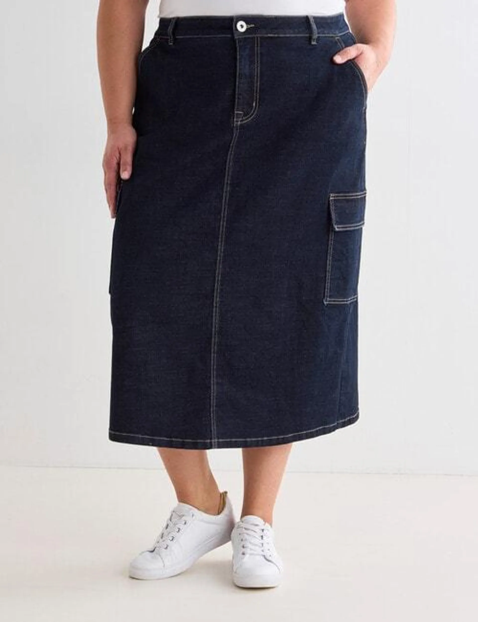 Denim Republic Curve Maxi Denim Utility, Blue