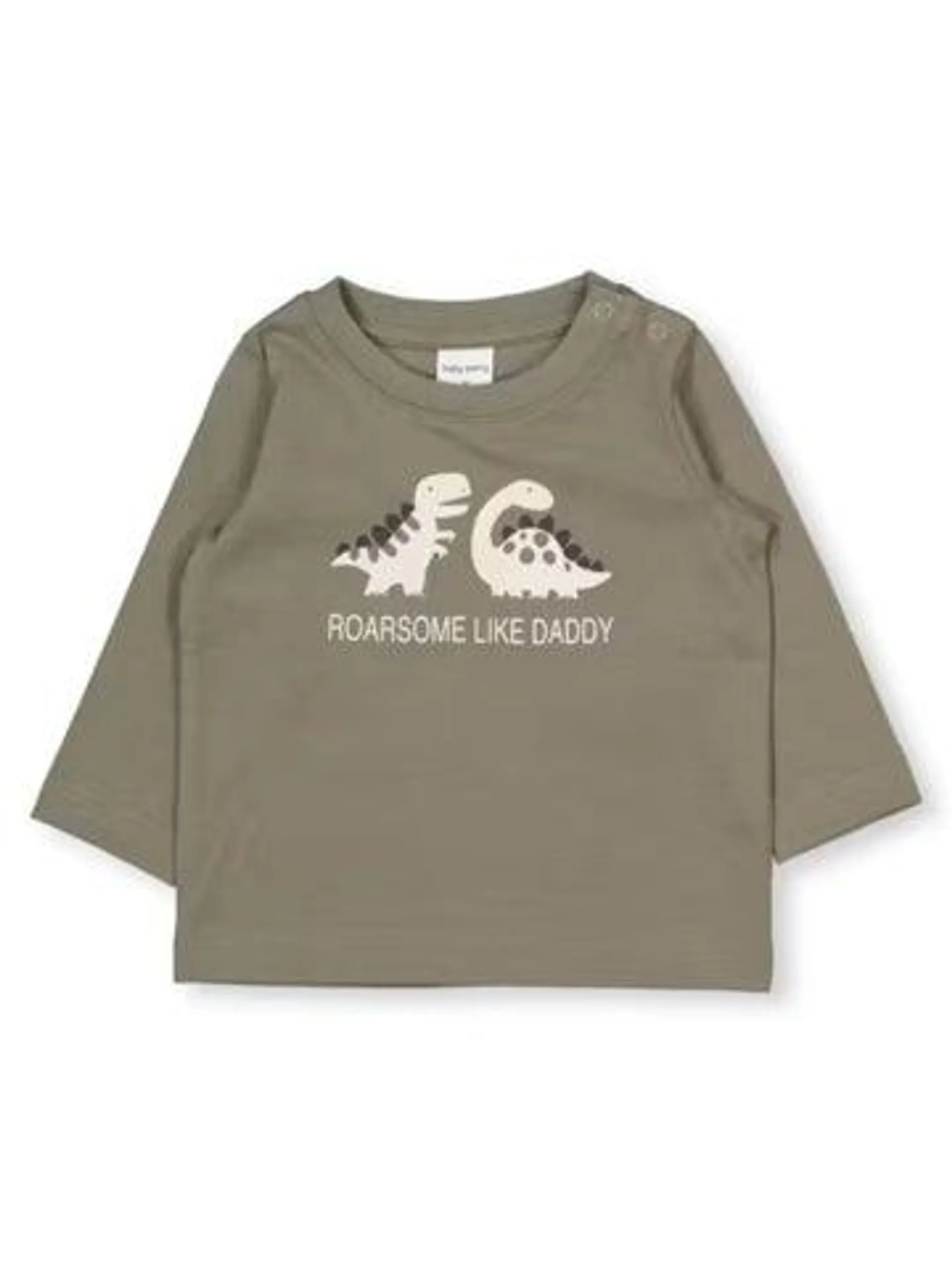 Babies' Printed Long Sleeve T-shirt in Green Dino