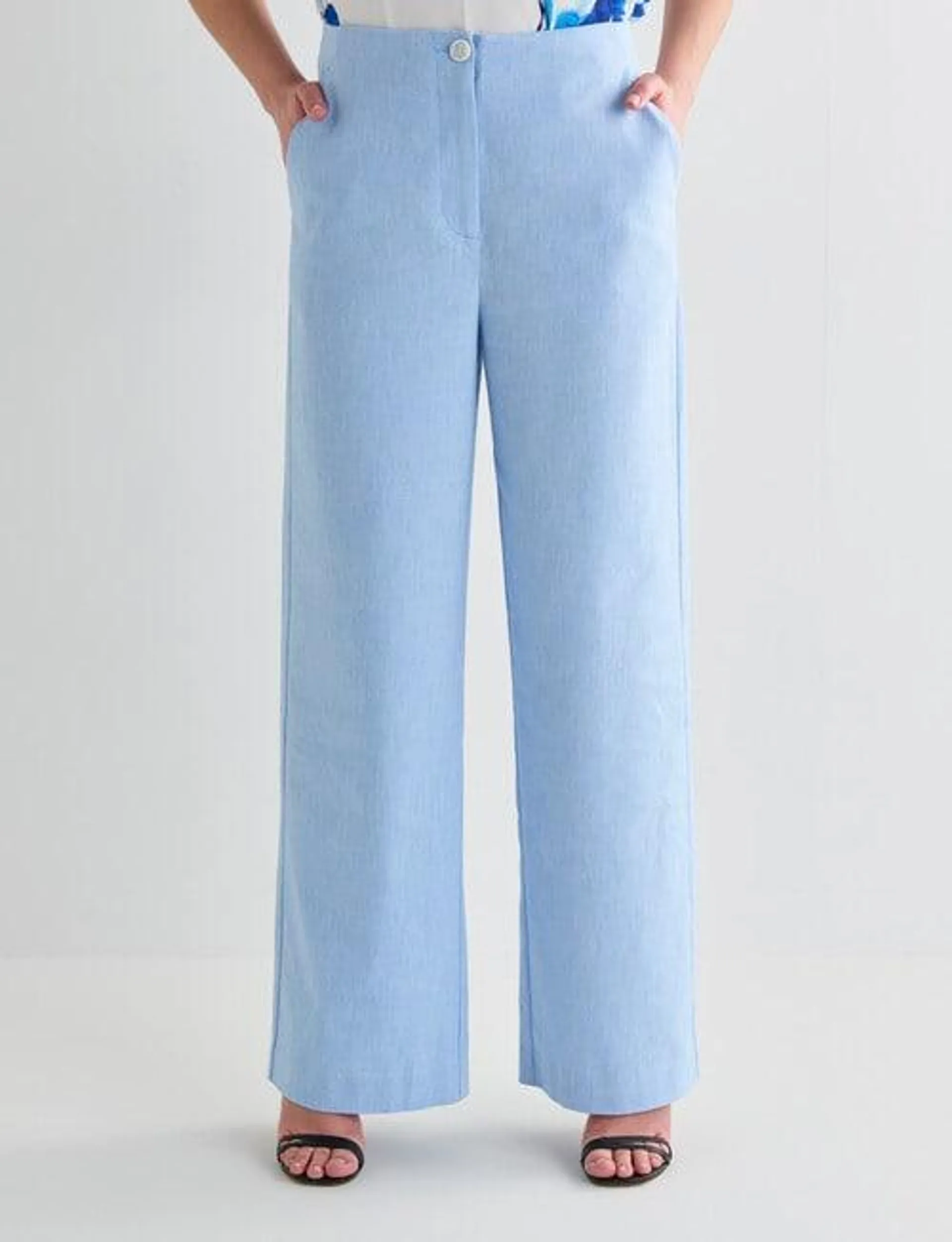 Whistle City Straight Leg Regular Length Pant, Ice Blue