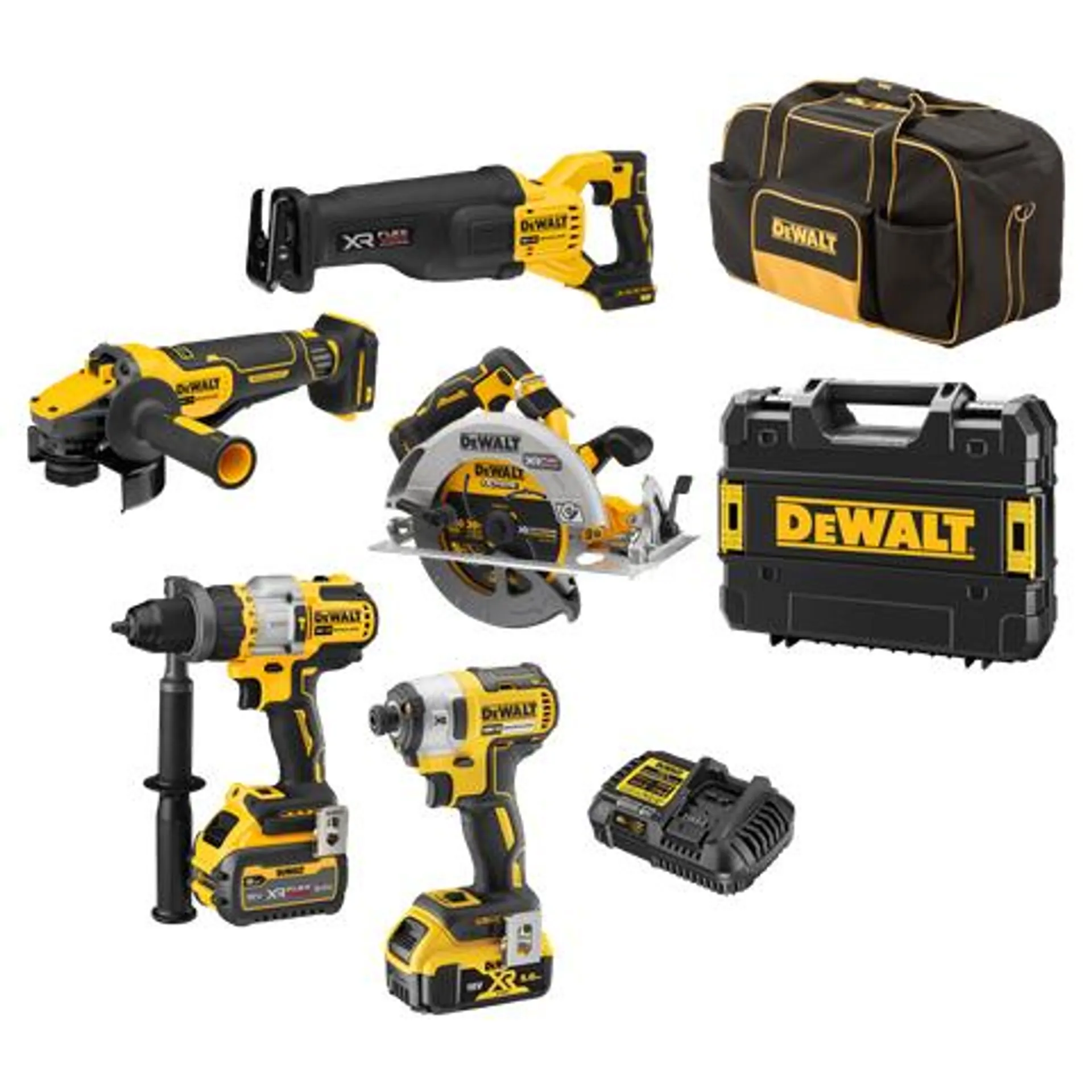 DeWalt FLEXVOLT Advantage Cordless Brushless 5pc Kit 18V 5Ah/6Ah