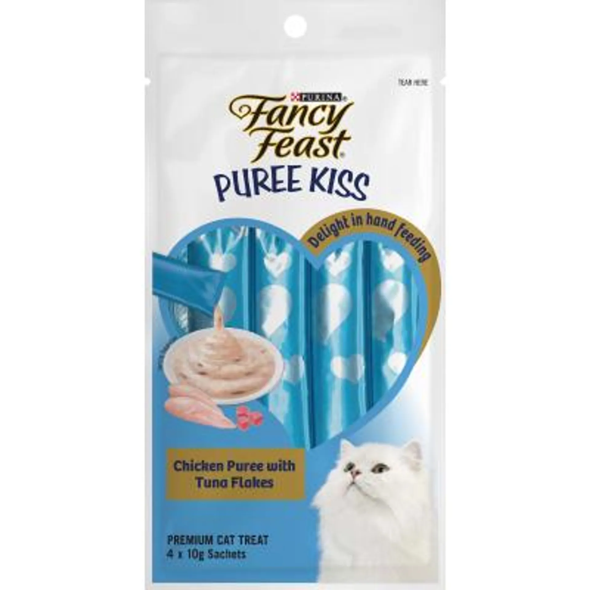 Purina Fancy Feast Chicken Puree with Tuna Flakes Premium Cat Treats