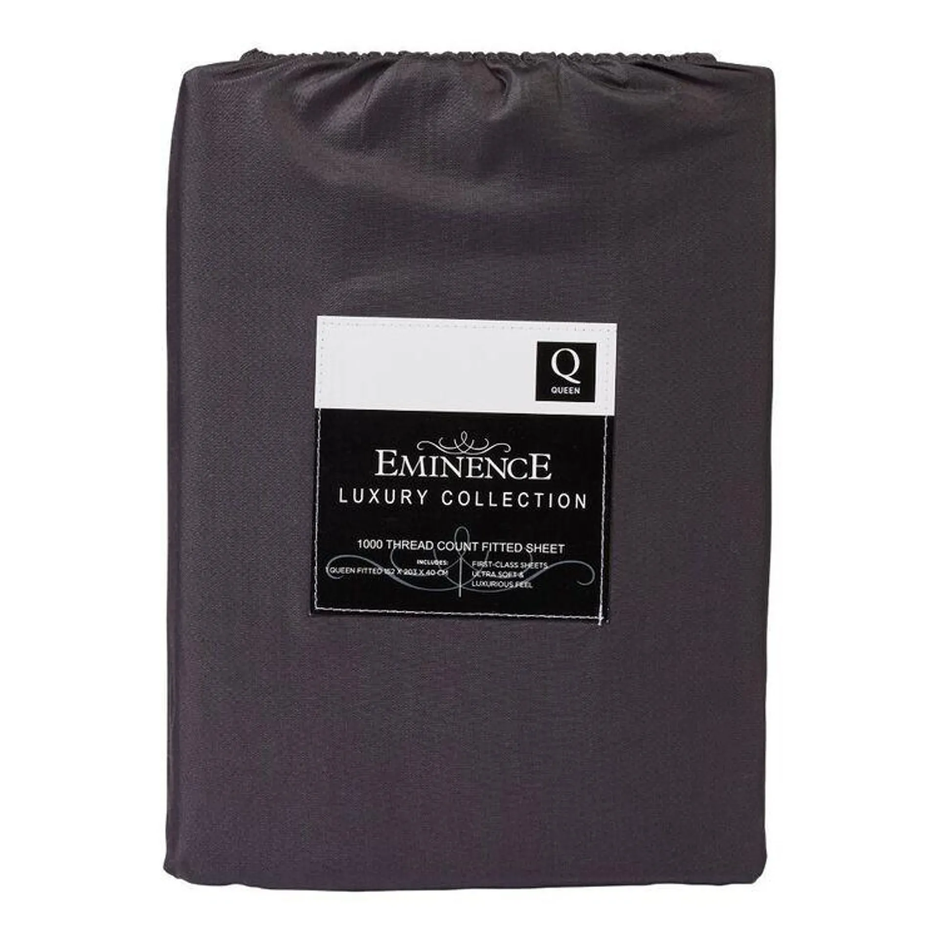 Eminence 1000 Thread Count Fitted Sheet Charcoal