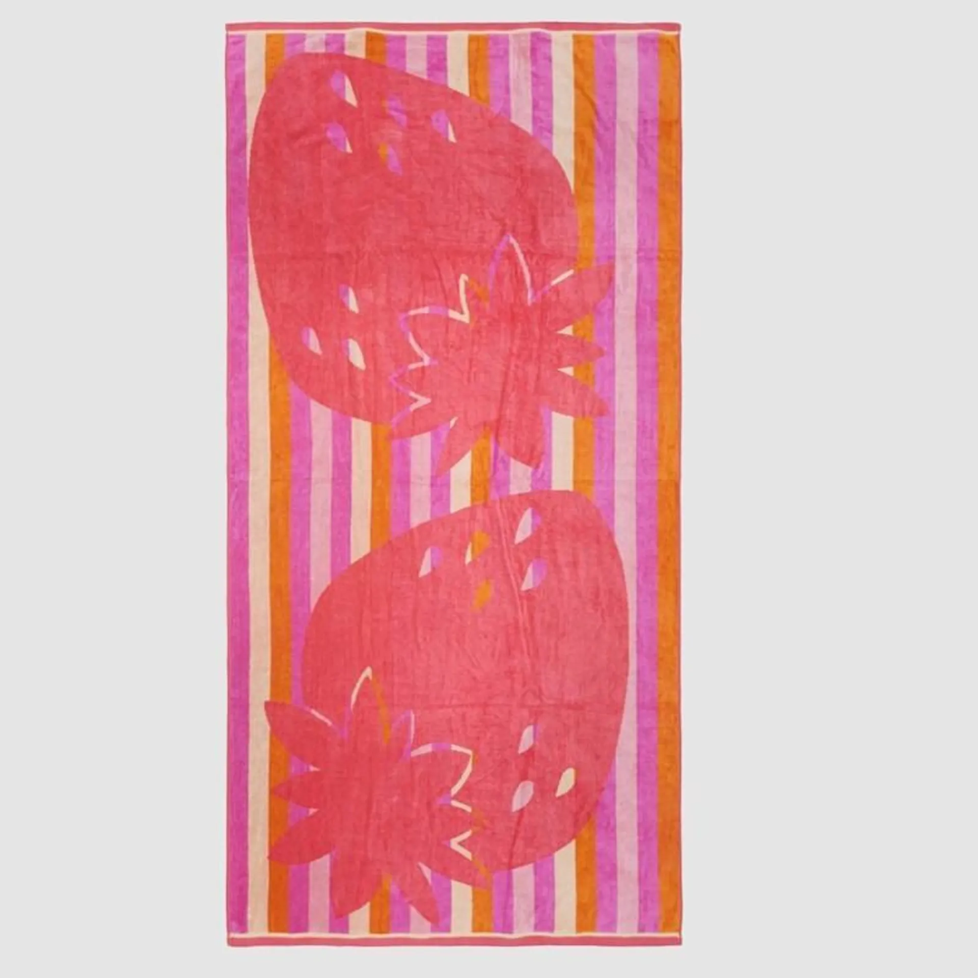 Galalxy Strawberry Stripe Beach Towel