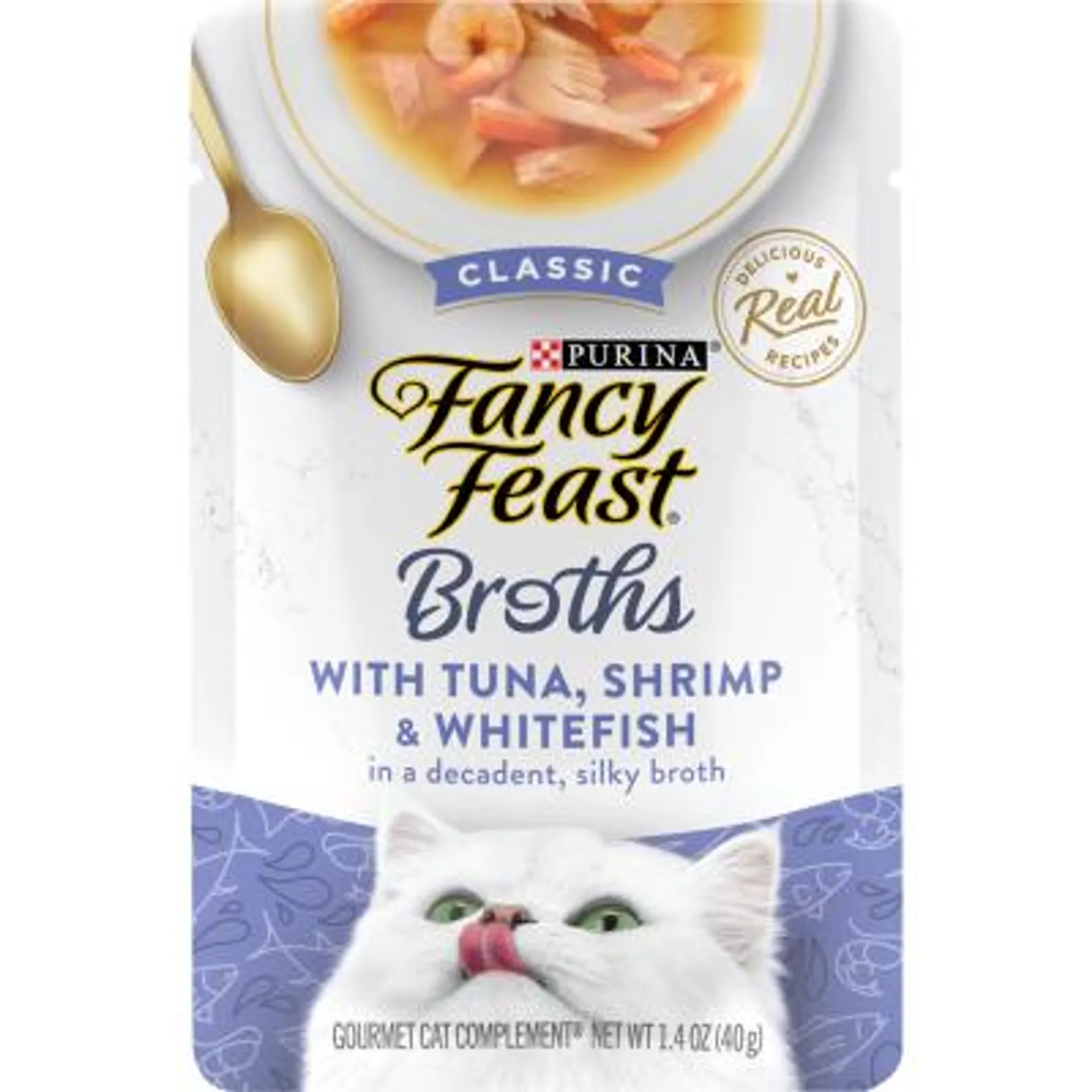 Purina Fancy Feast Classic Broths Tuna Shrimp & Whitefish Adult Wet Cat Food