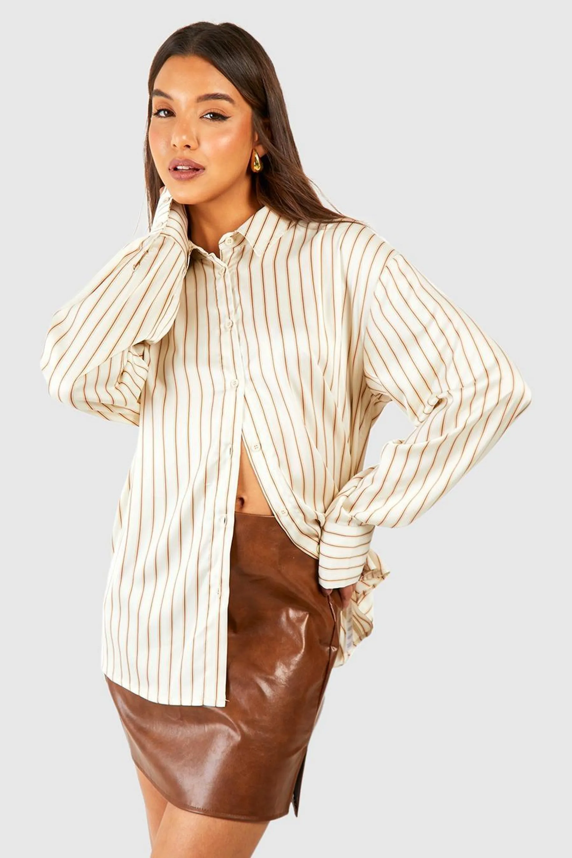 Satin Block Stripe Shirt